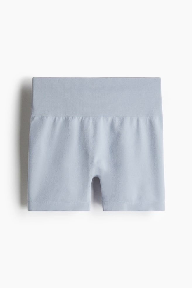 Seamless Invisible scrunch hotpants with DryMove™ - Light blue/Greige/Black - 1