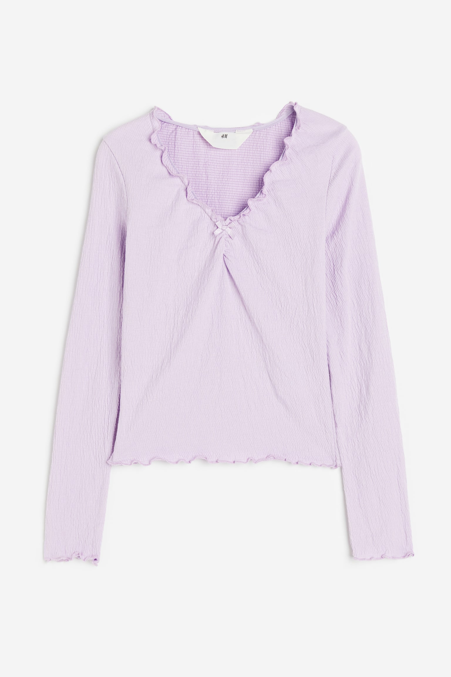 Crinkled jersey top - Light purple/Black/White - 1