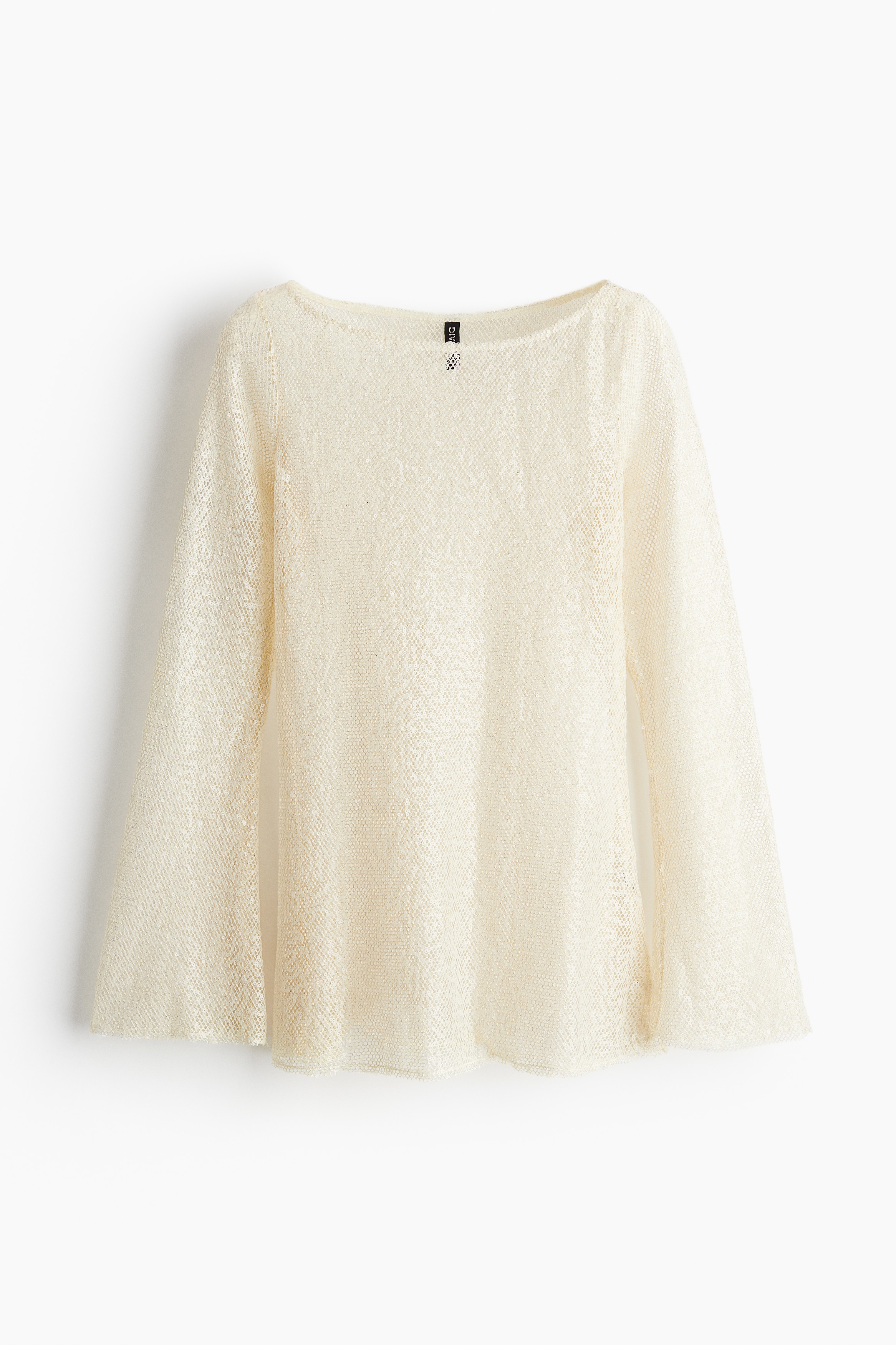 beige mesh top