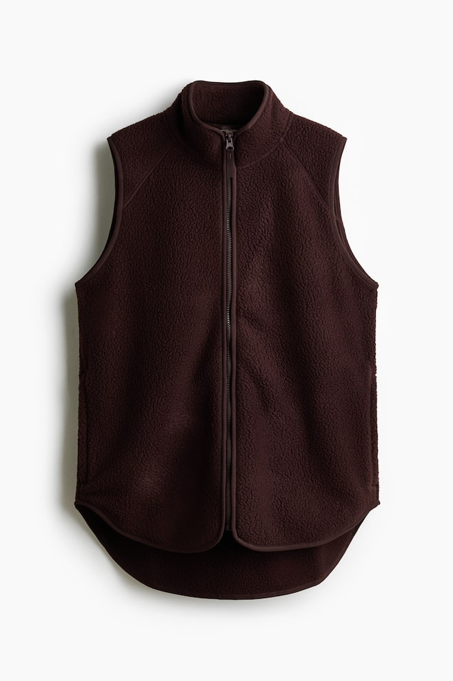 Regular Fit Teddy sports gilet - Espresso brown/Black/Warm brown/Ivory - 1