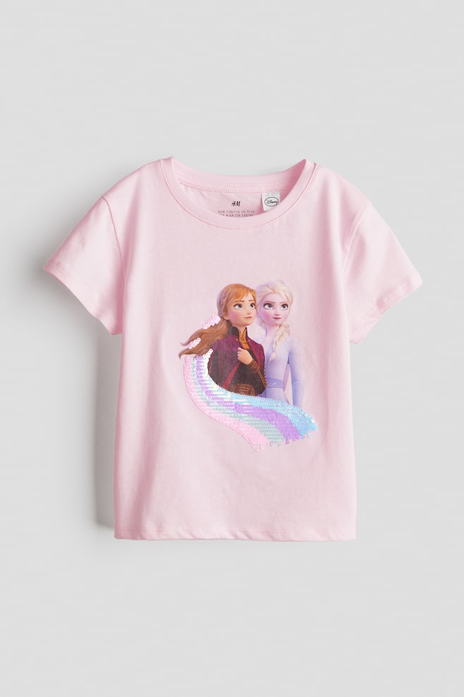 T-shirt con paillettes reversibili - Rosa chiaro/Frozen/Bianco/Minni/Bianco/Biancaneve - 1