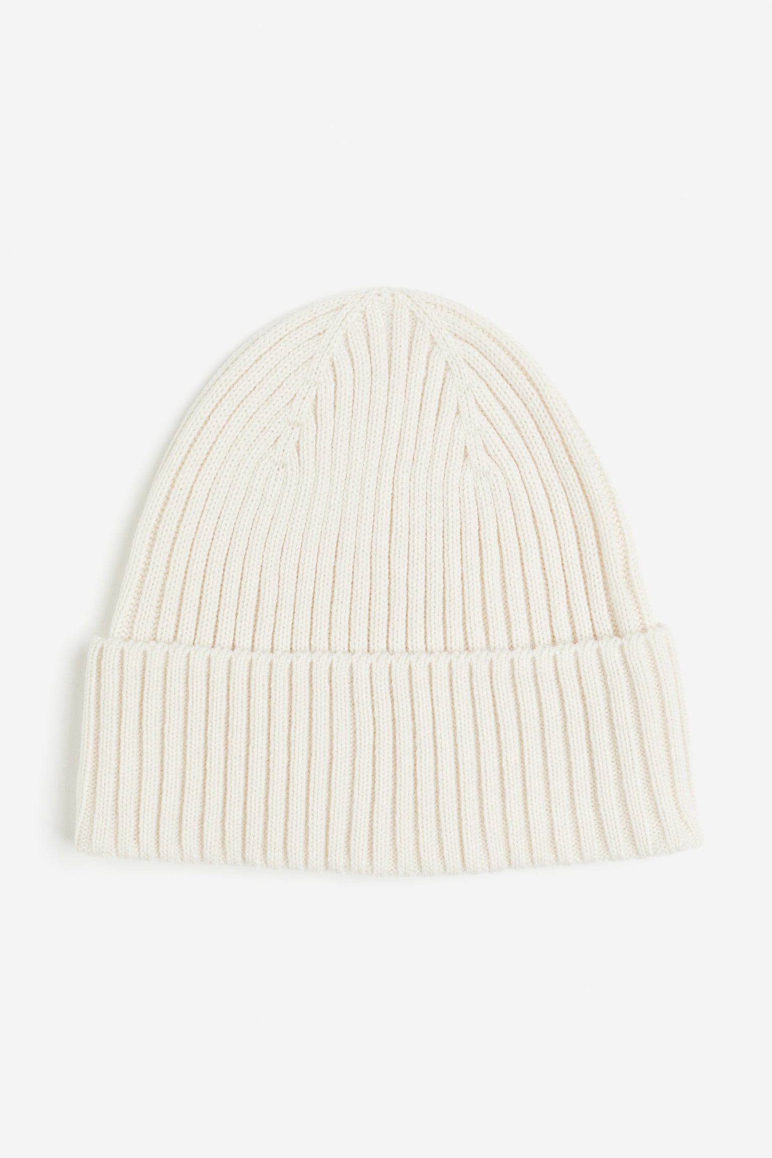 Rib-knit hat - Natural white/Black - 1