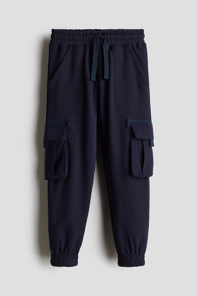 Pantaloni tip jogging cargo - Bleumarin - 1