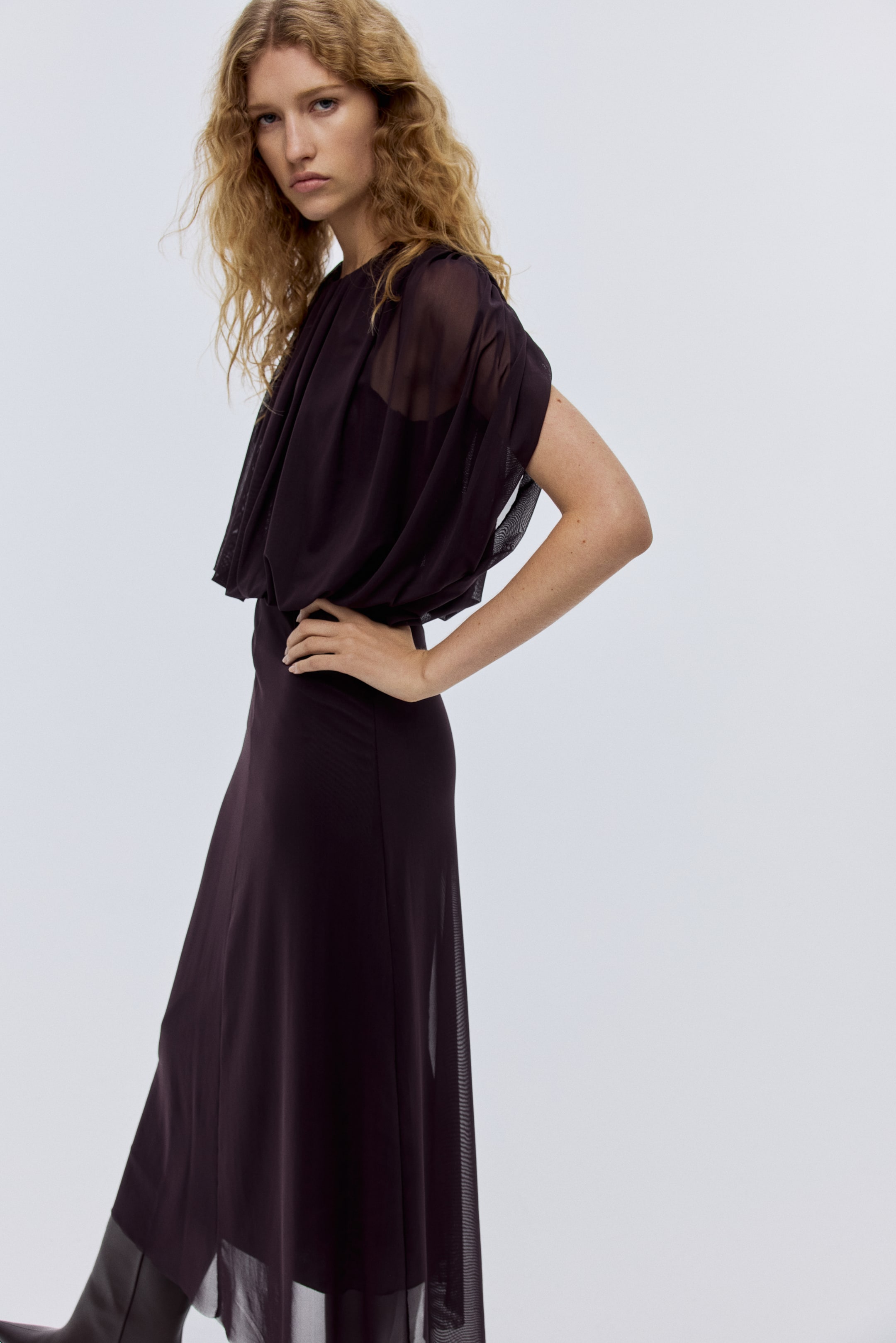 Ingrandisci l'immagine: Abito arricciato - Viola prugna - DONNA | H&M CH 1