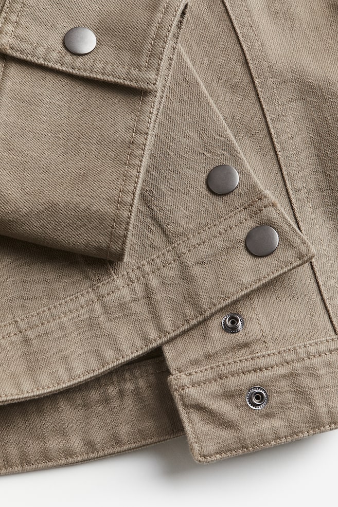 Tapered-waist twill jacket - Dark beige - 4