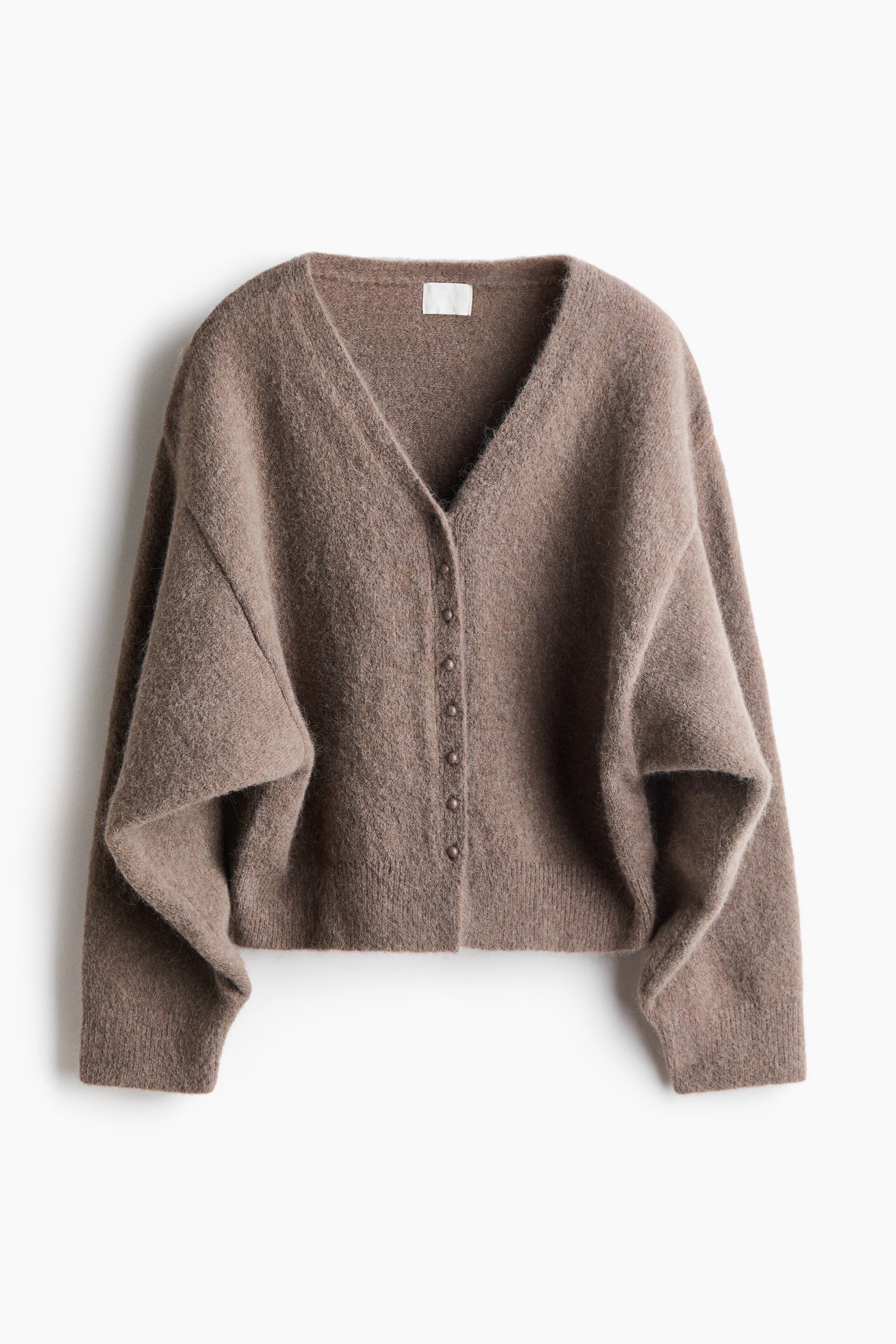 View larger image: Brushed batwing-sleeved cardigan - Mole marl - Ladies | H&M 1