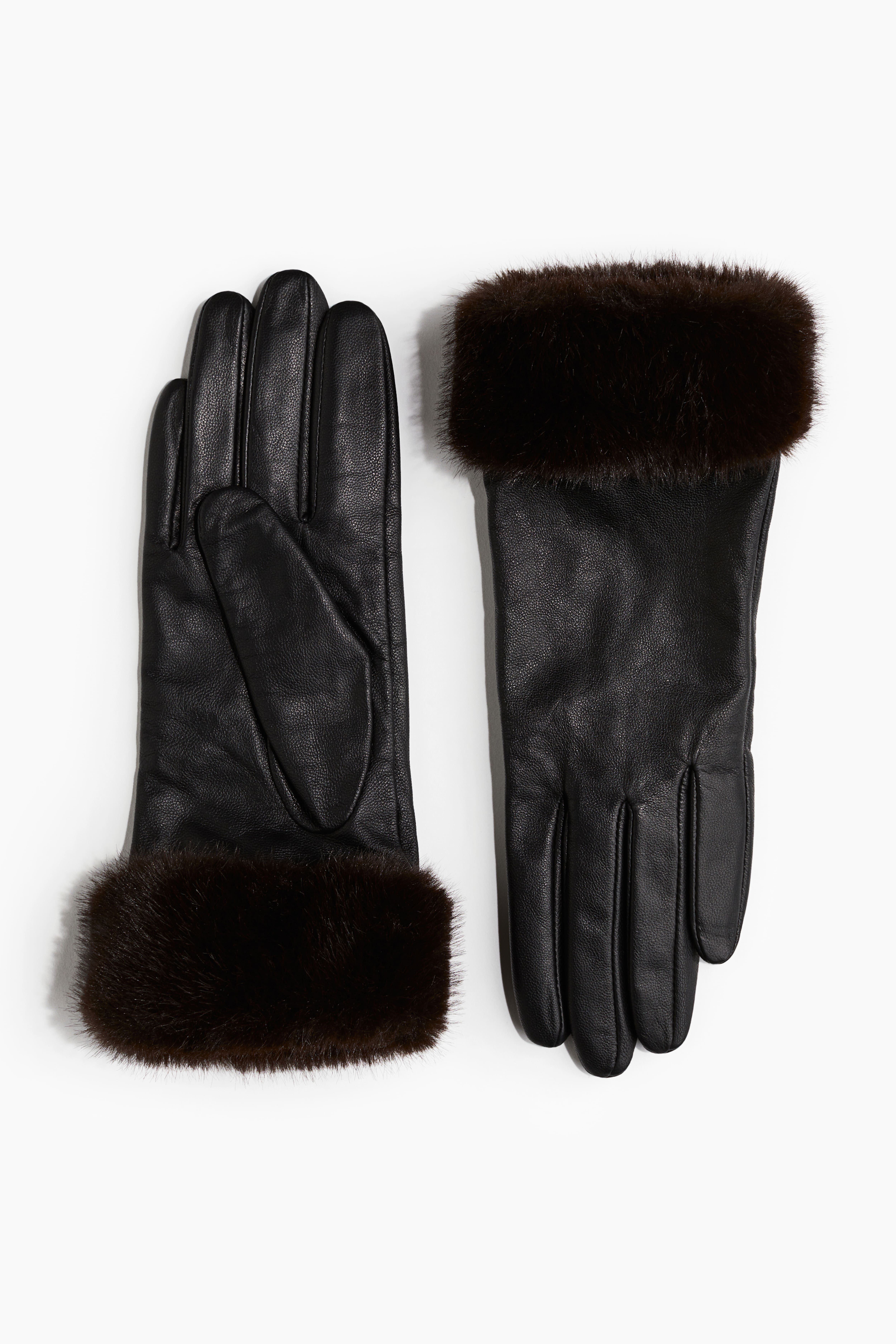 H and m leather gloves best sale