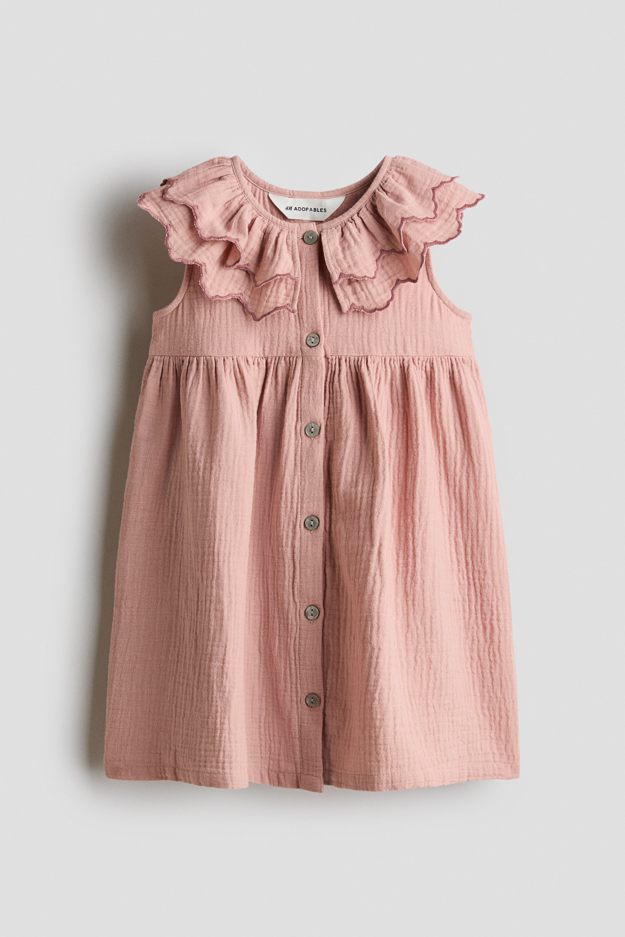 Vis større bilde: Kjole i bomullsmusselin - Tåkerosa - Kids | H&M NO 1