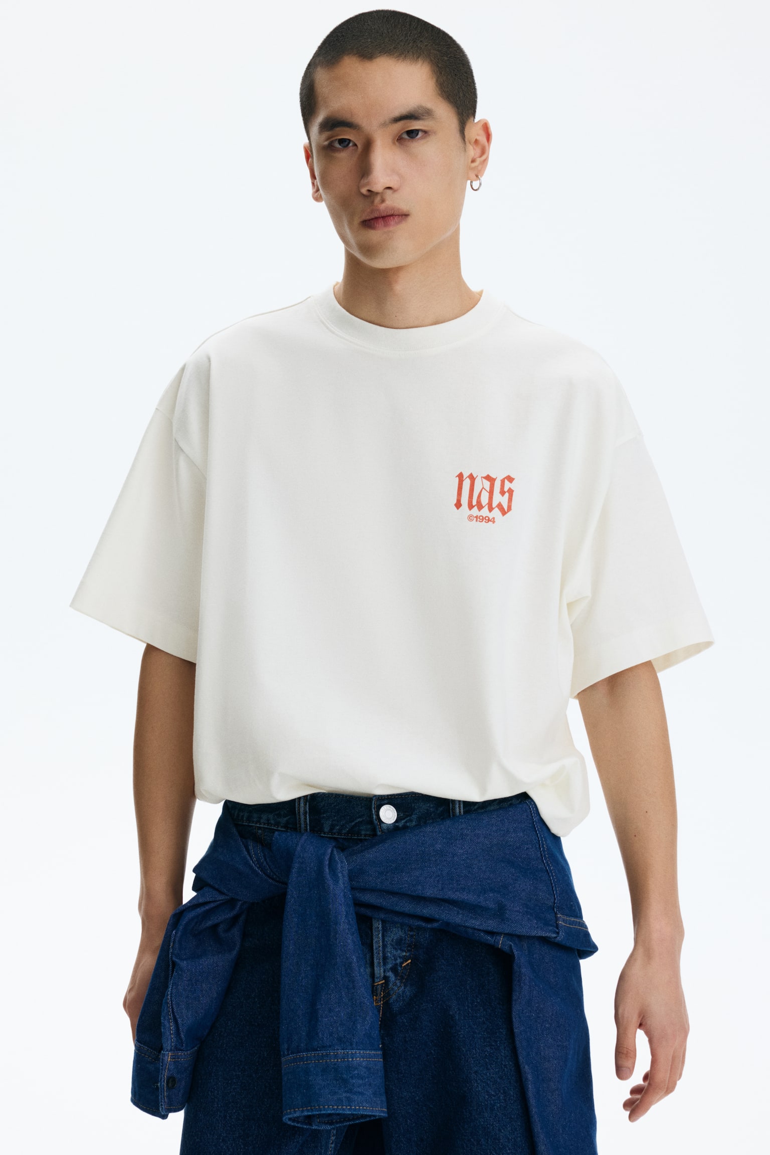 Oversized Fit T-shirt - White/Nas/Black/Gorillaz/Black/Guns N' Roses/Black/NBA/White/NBA/Cream/Red Hot Chili Peppers/Black/Iron Maiden/White/NBA/Black/The Notorious B.I.G. - 1