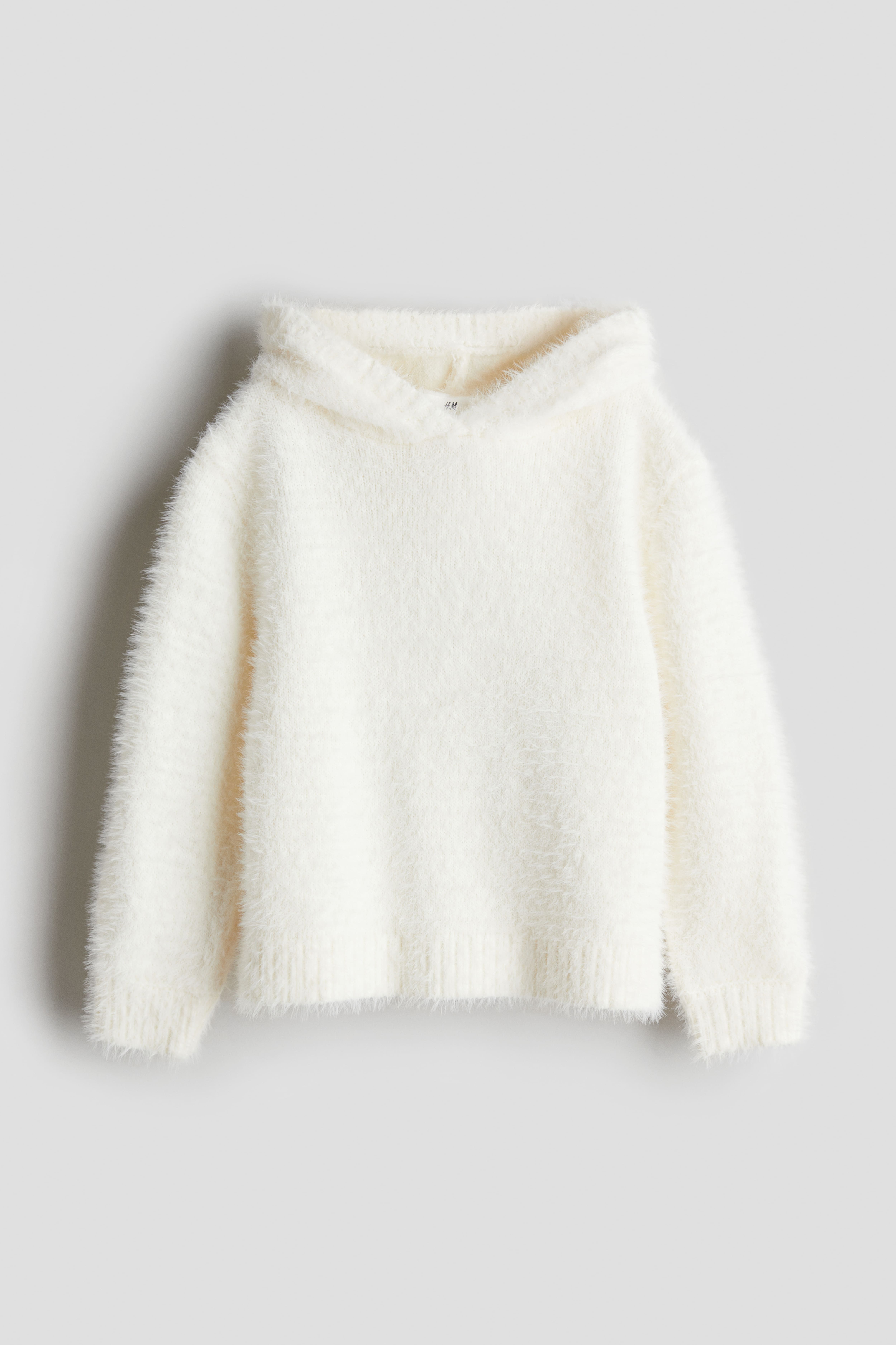 Fluffy knit hoodie