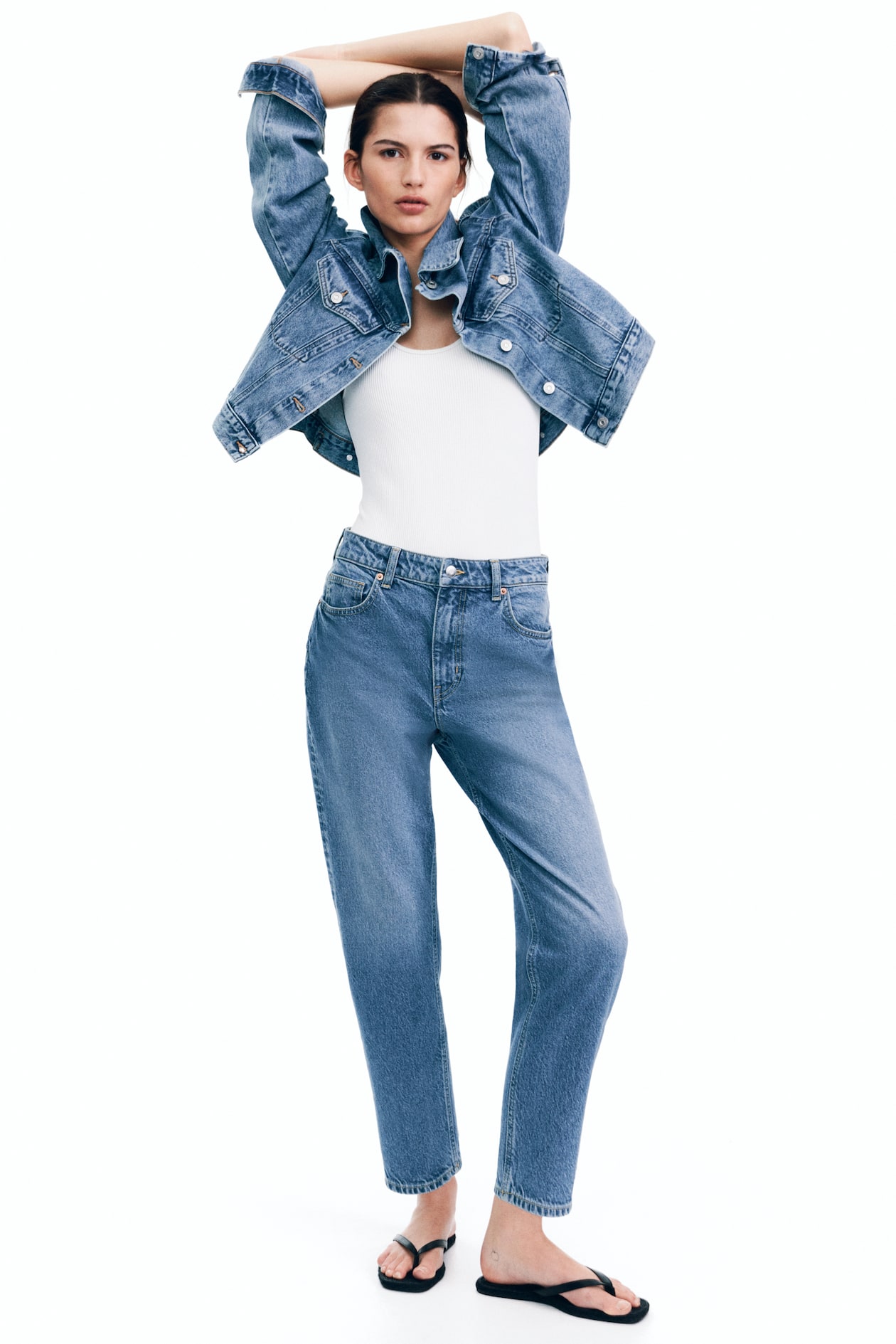 Tapered High-Waist Ankle Jeans - Denim blue - Ladies | H&M US