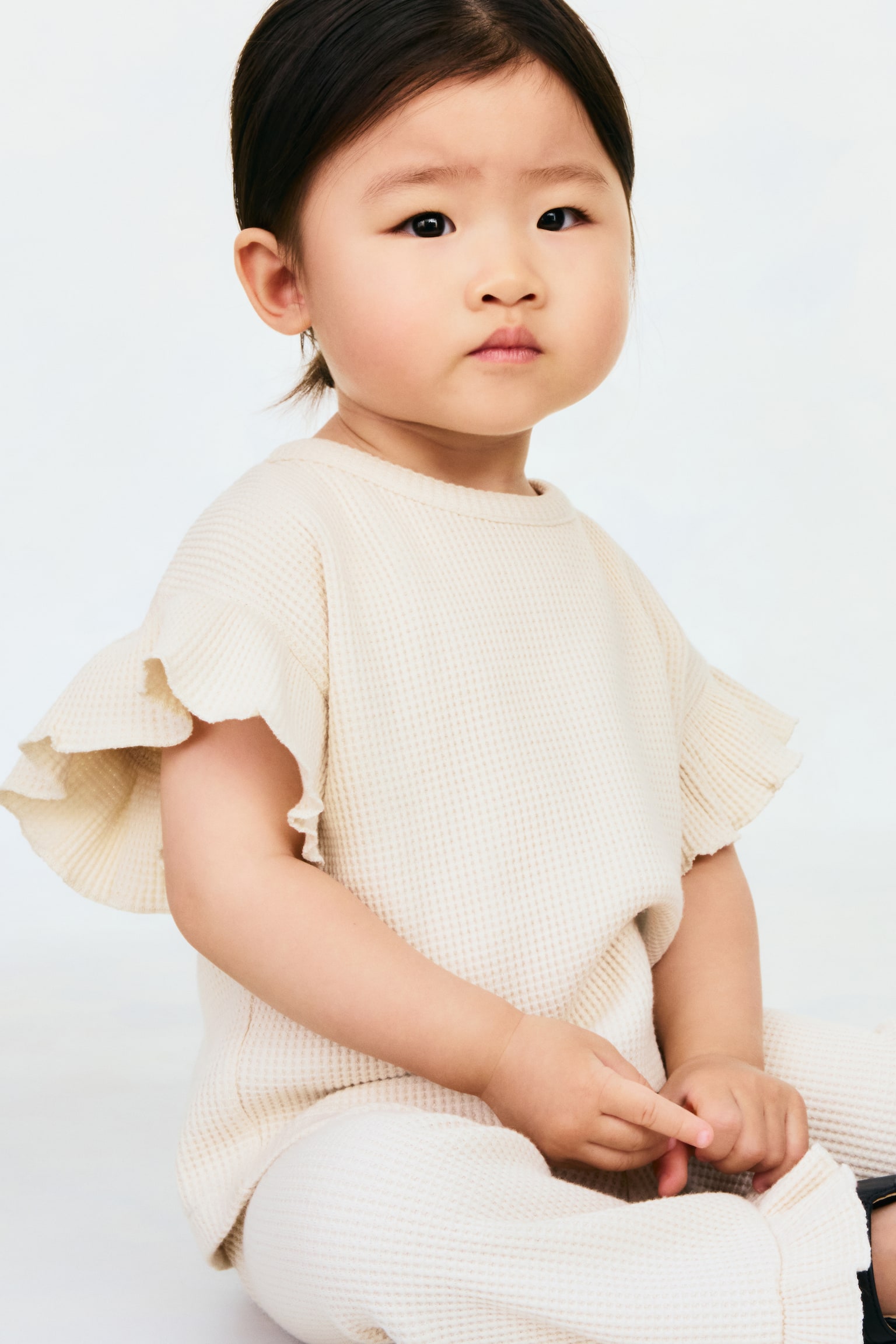 2-piece waffled cotton set - Light beige - 2