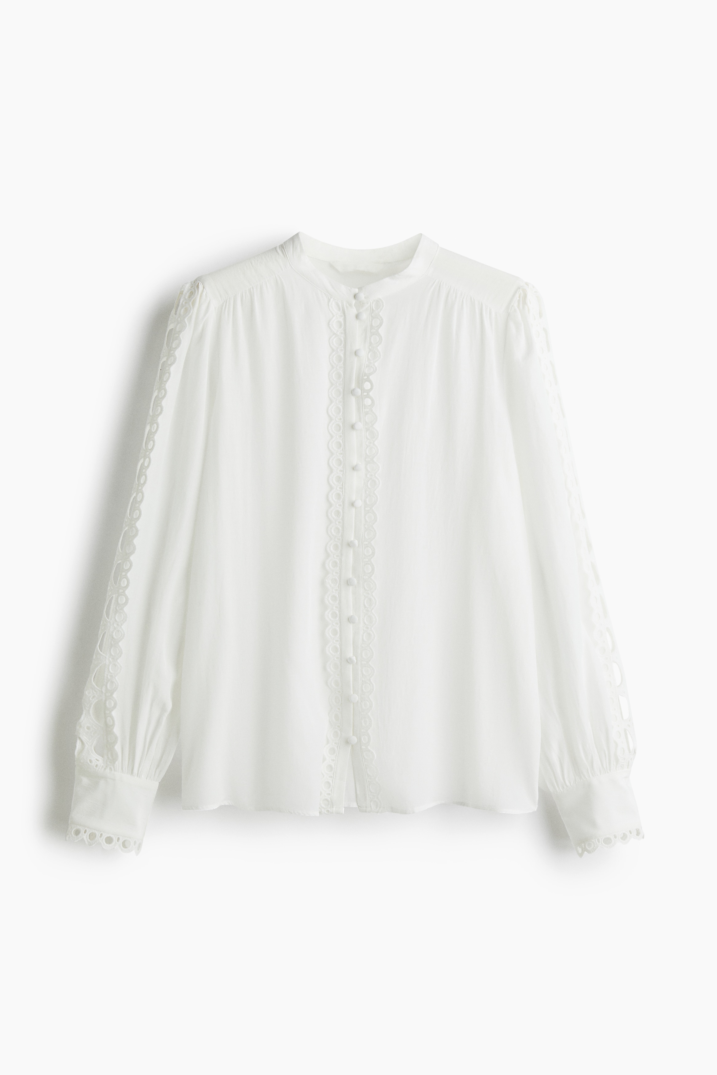 Blusa com entremeios de renda - Branco