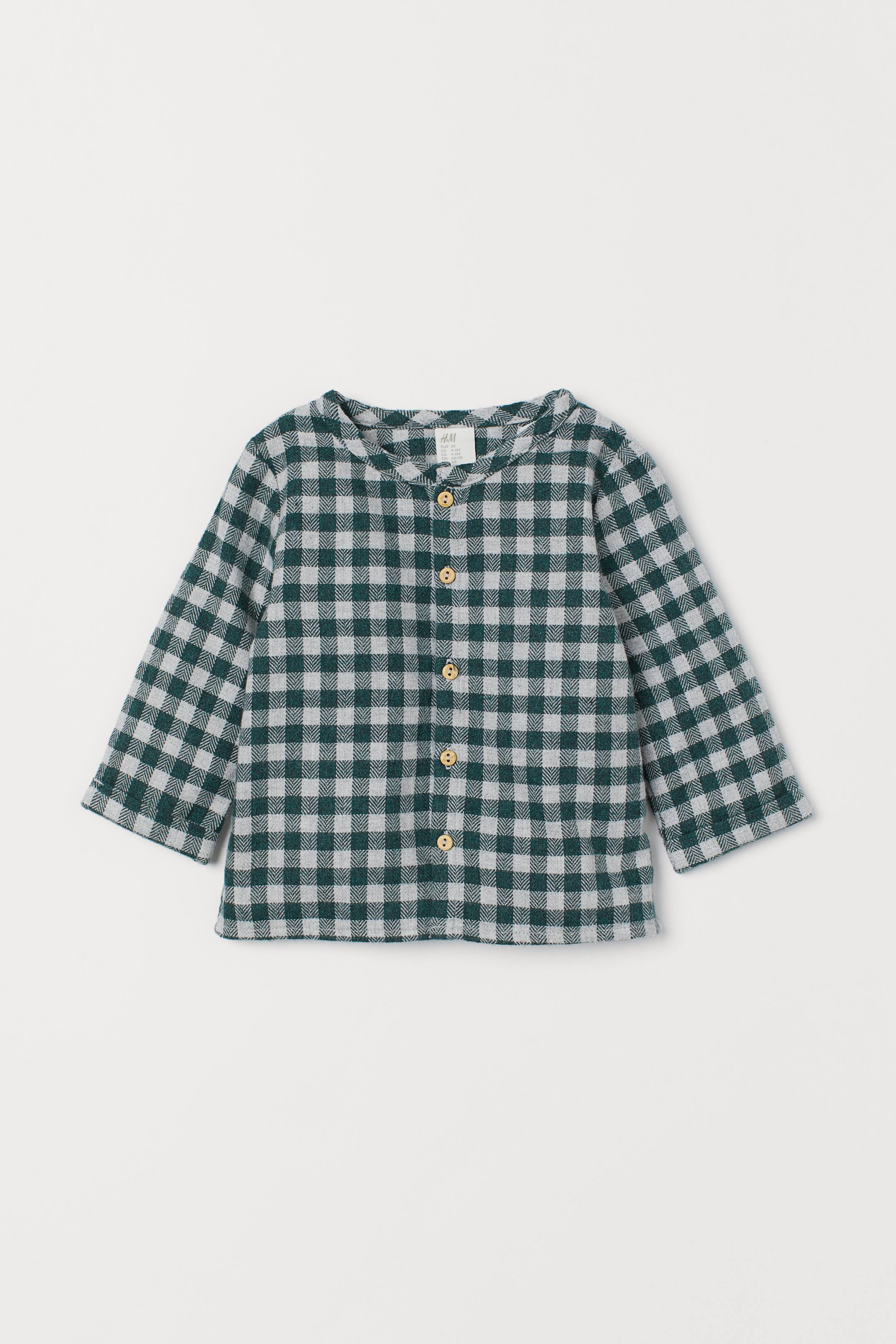Agrandir l'image: Chemise en coton - Vert foncé/carreaux - ENFANT | H&M FR 1