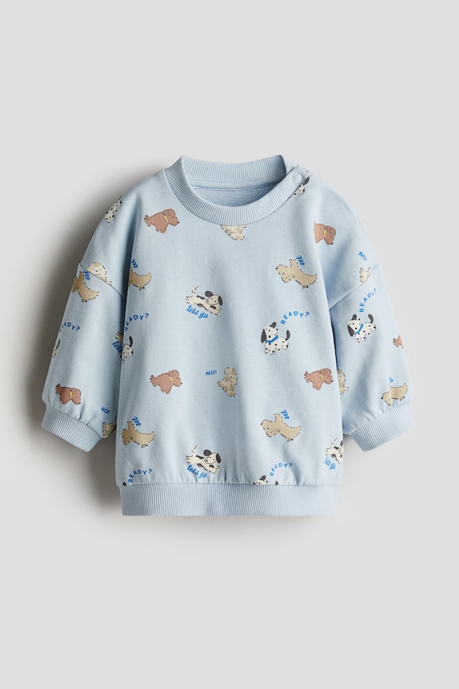 Printed sweatshirt - Light blue/Dogs - 1