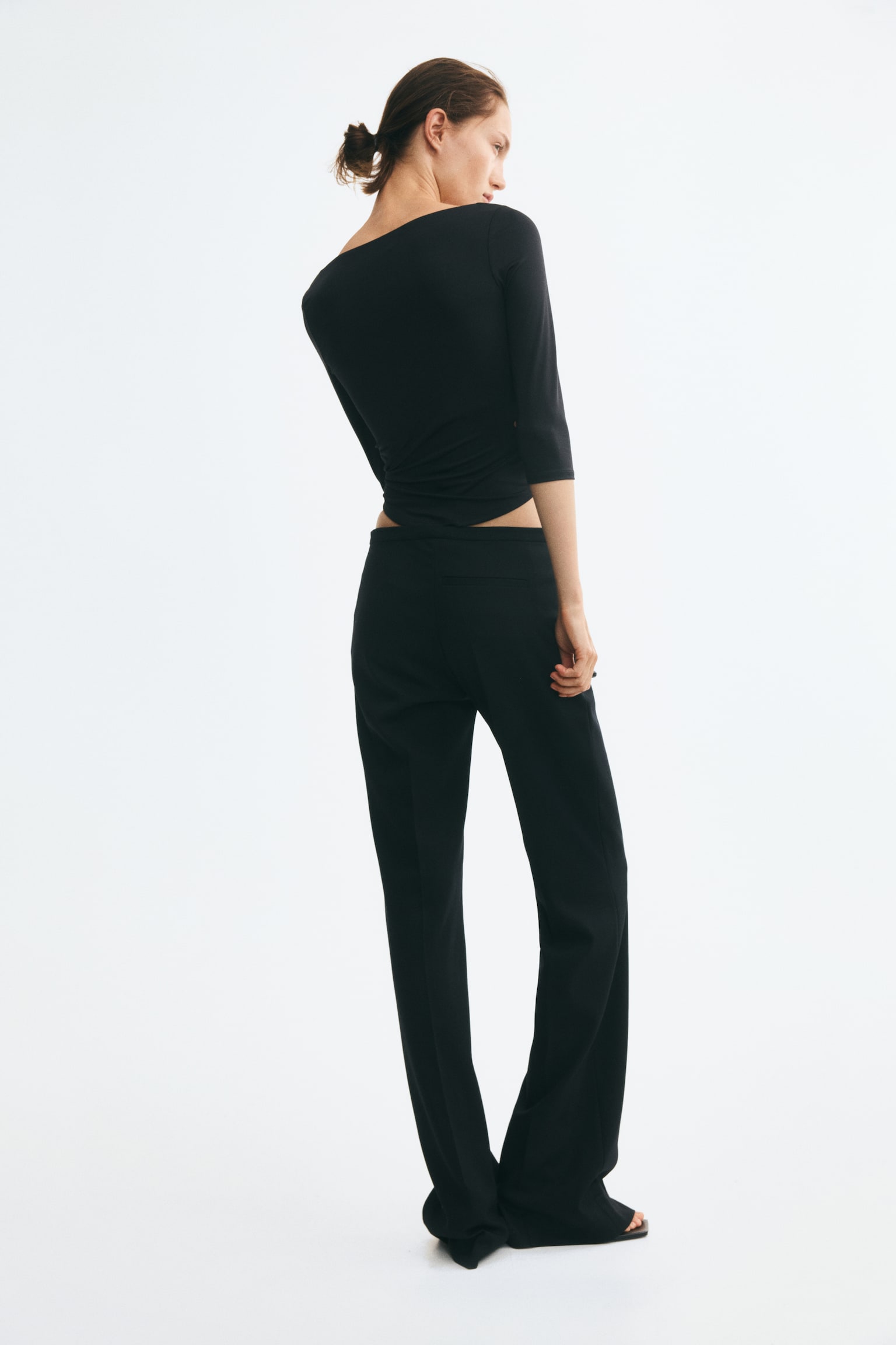 Женский топ H&M Boat-Neck Jersey Top, цвет: Чёрный — фото 4