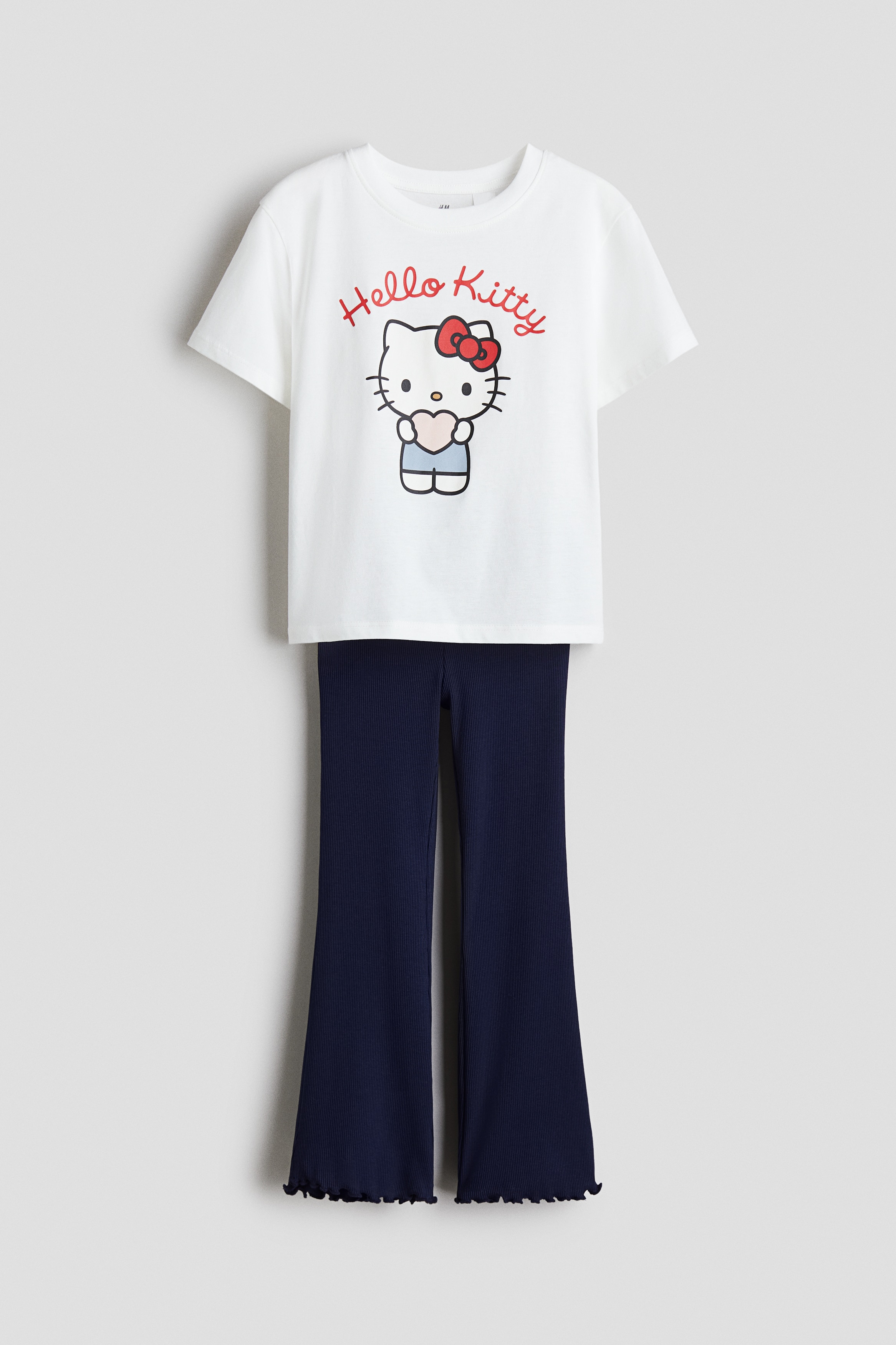 Σετ 2 τεμαχίων με μπλούζα και κολάν - Λευκό/Hello Kitty/Μοβ/Νταίζη Ντακ/Μοβ/Τα αρκουδάκια της αγάπης