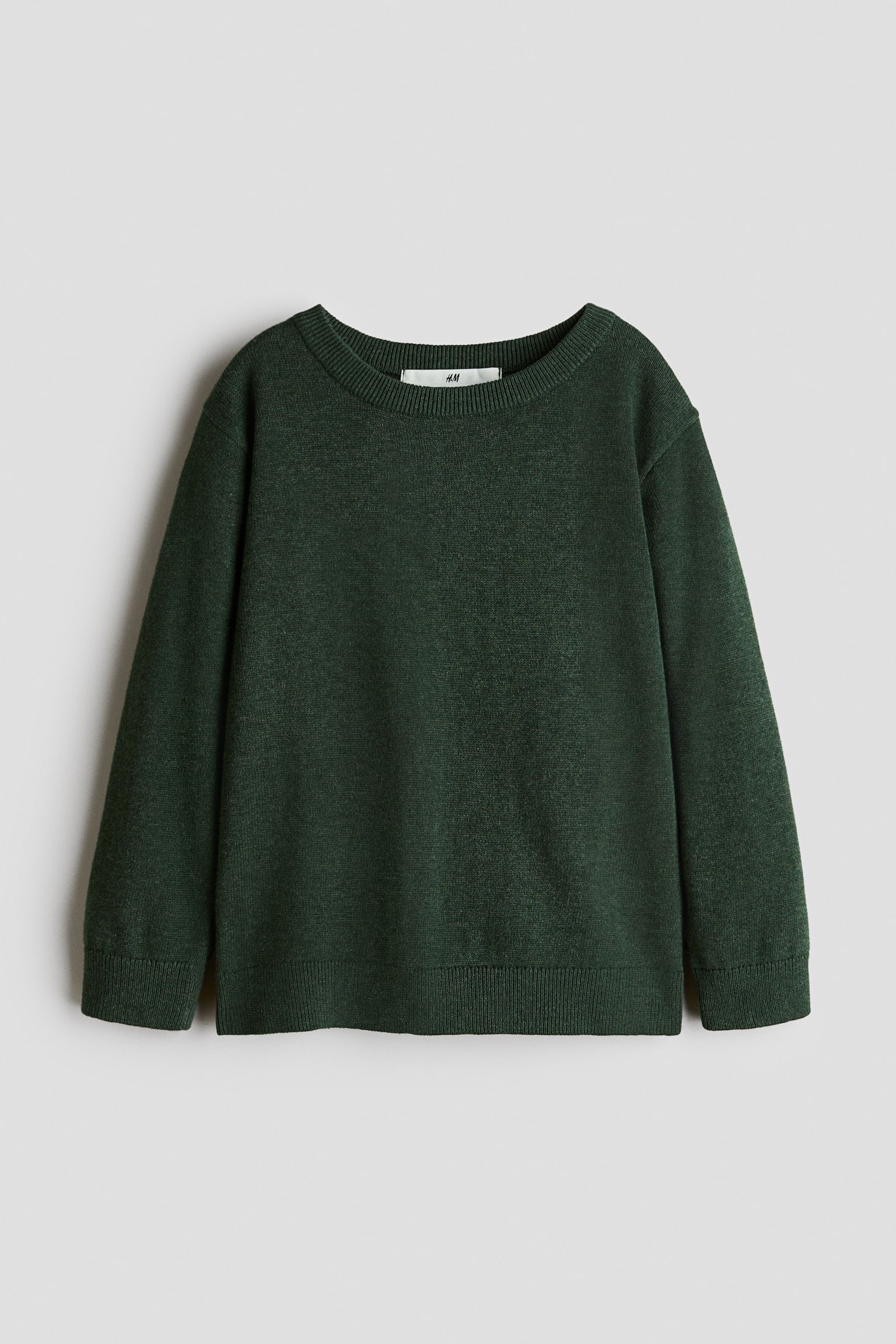 Cotton Sweater - Dark green melange/Cream/striped/Dark grey marl/Red