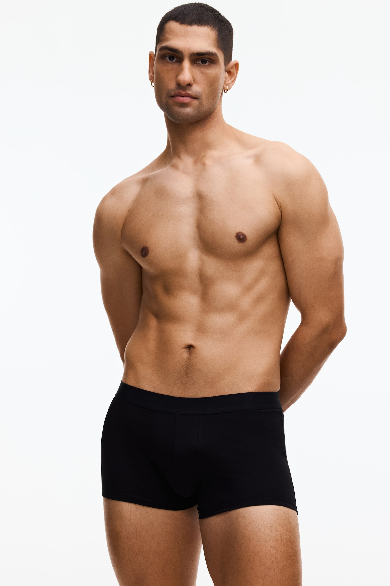 Трусы-боксеры Lycra® для мужчин, 5 шт. — H&M, цвет: Бежевый / Коричневый — фото 2