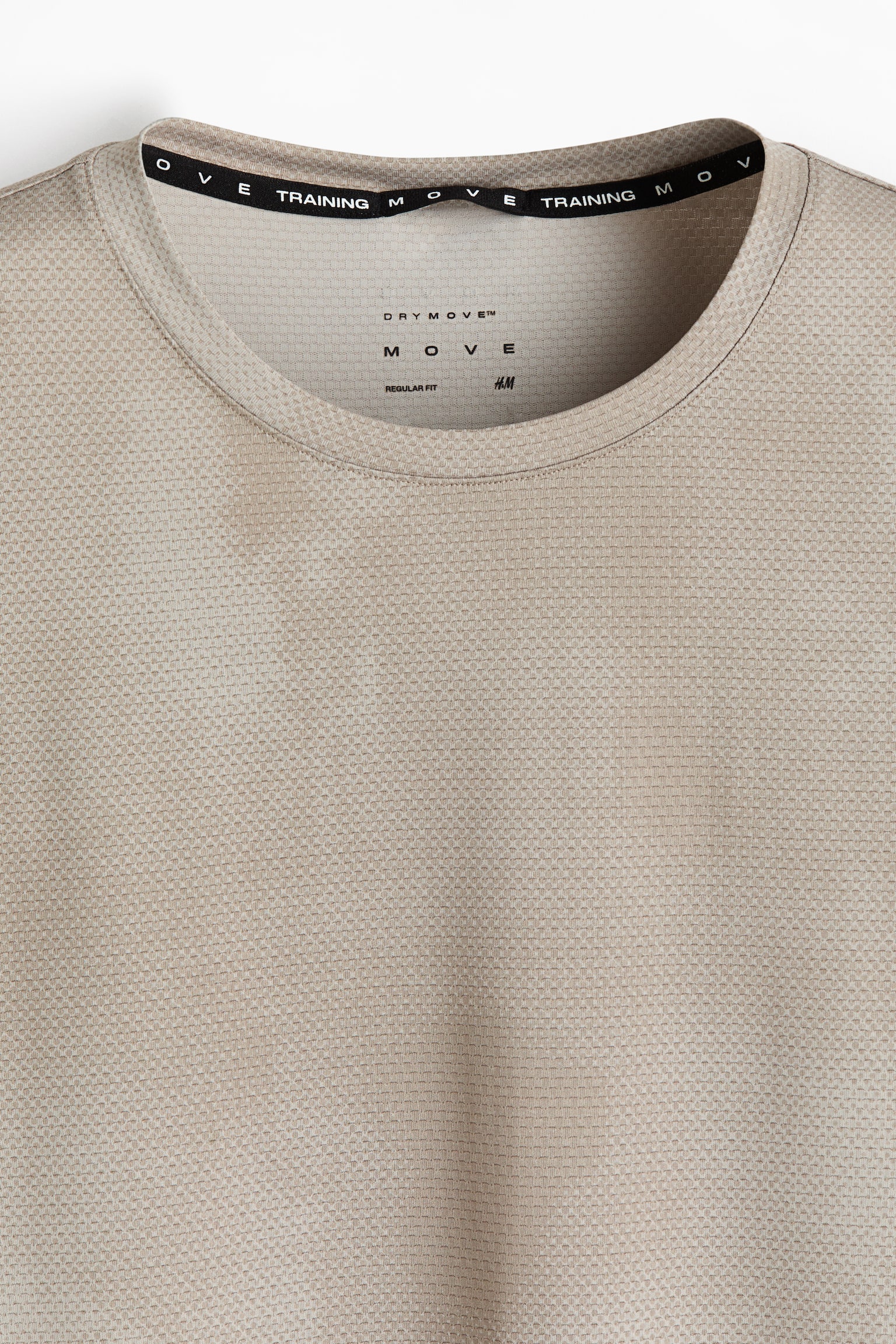 Мужская футболка H&M Move Mesh Sports with DryMove™, цвет: Бежевый — фото 9