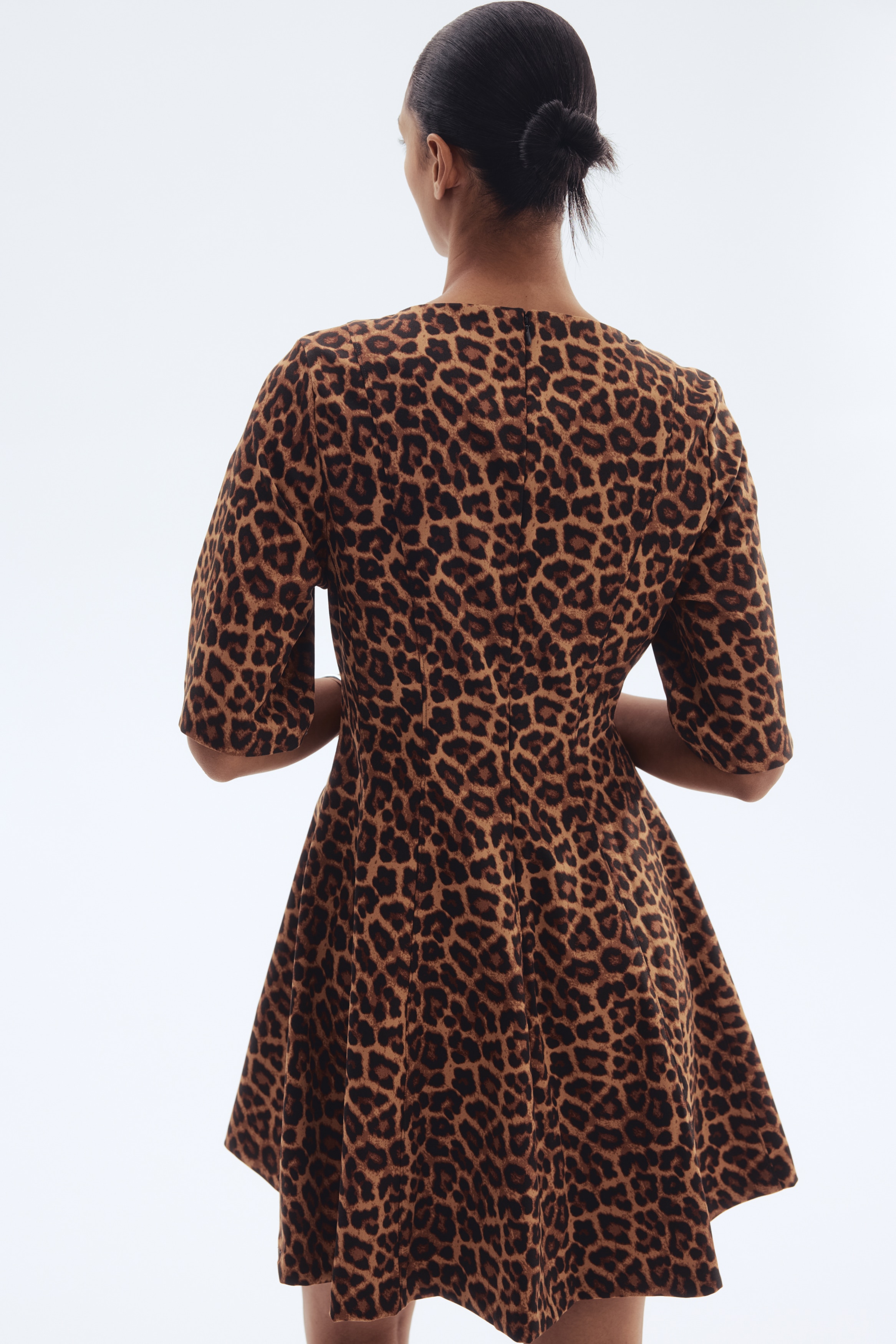 green leopard print dress h&m Ulla Johnson Nan Ruffle Puff Sleeve Silk Midi Dress in Swan at Nordstrom, Size 2