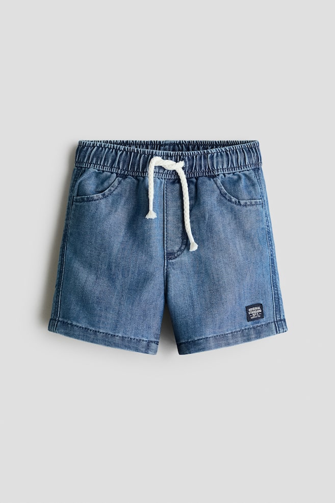 Pantaloni scurți din twill - Albastru-denim/Bleumarin/Verde-kaki deschis - 1