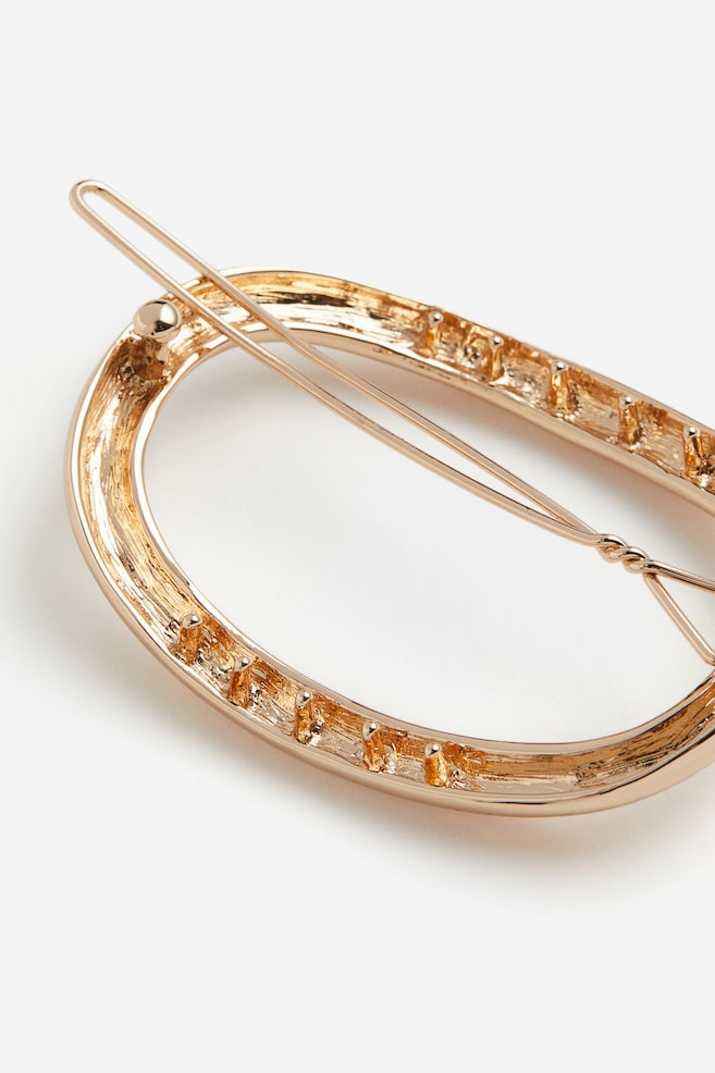 Oval hair clip - Gold-coloured - 2