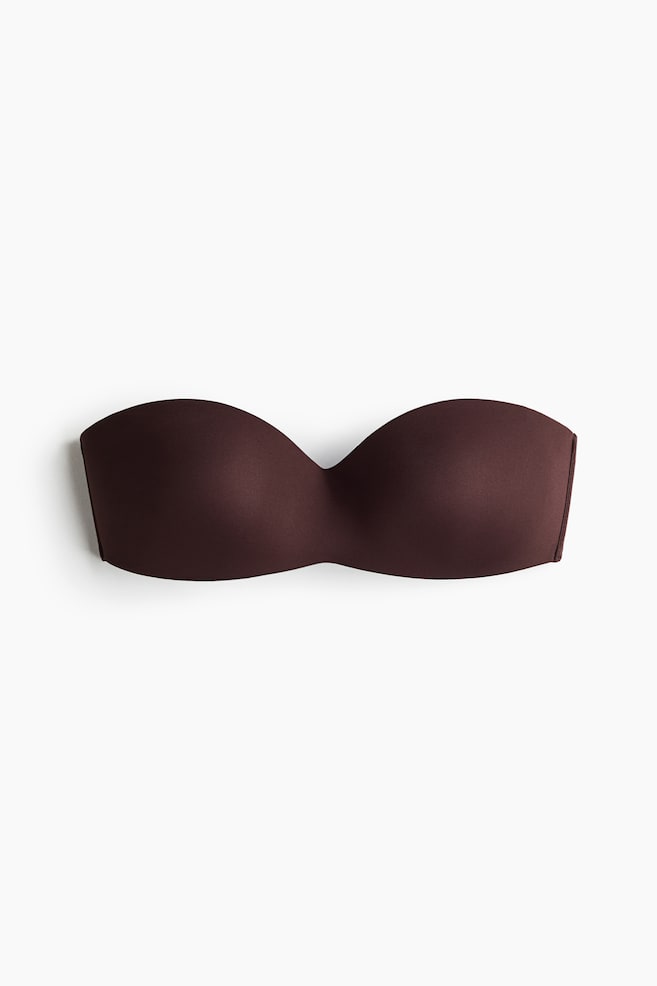 Padded microfibre bandeau bra - Dark brown/Beige/Black/Light beige - 1