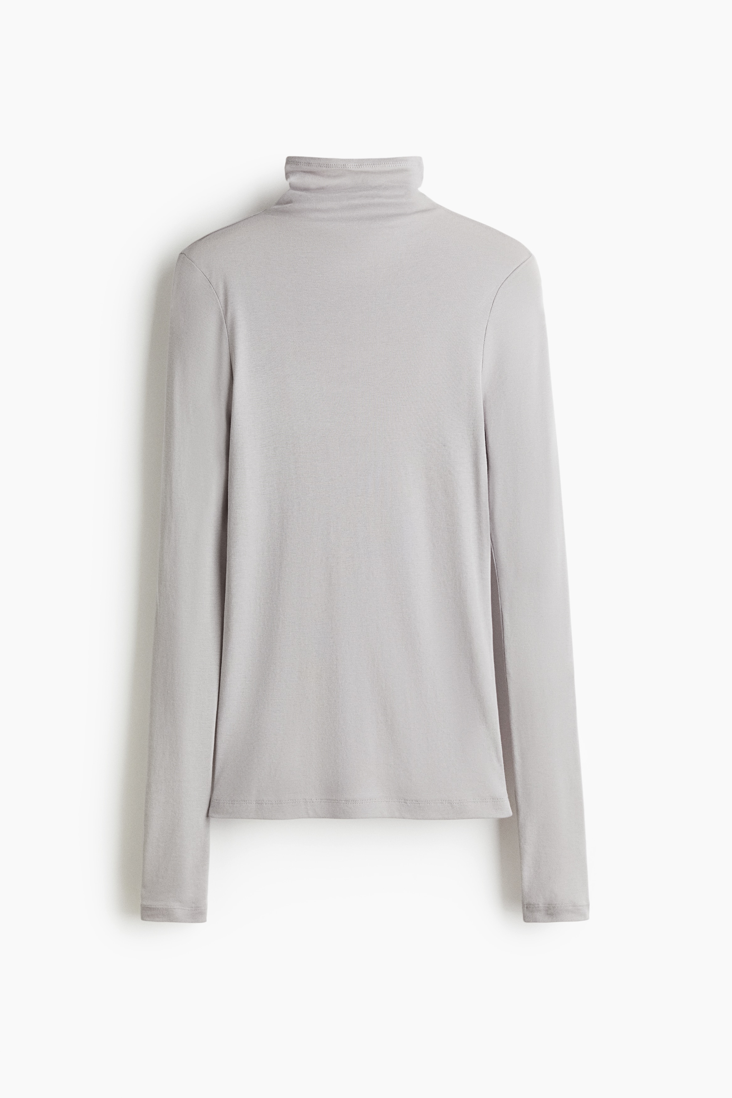 Pima cotton turtleneck top - Light grey/Mustard yellow/Burgundy