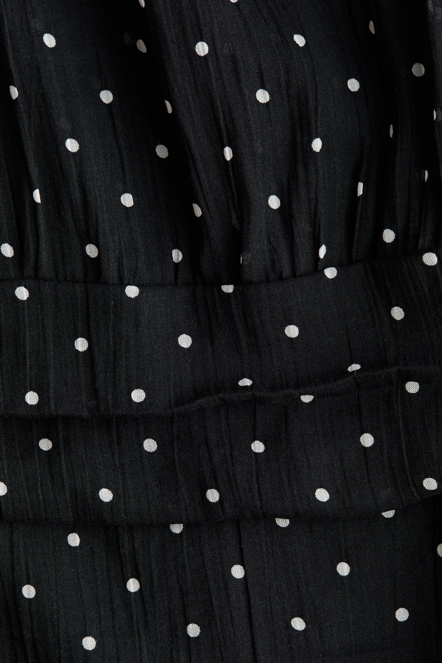 Женское платье H&M Pleated Boat-Neck, цвет: Чёрный / В горошек — фото 6