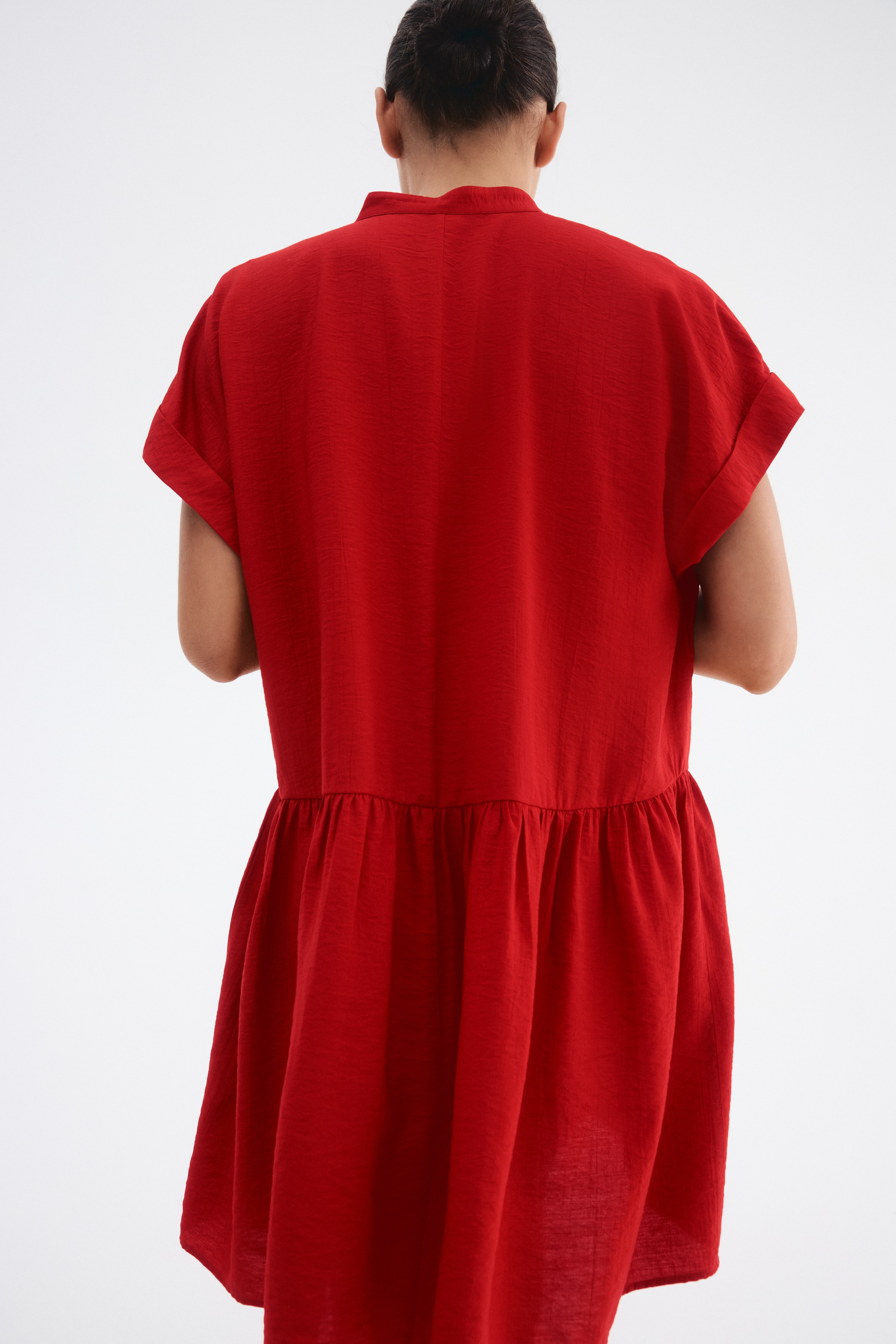 Crinkled tunic dress