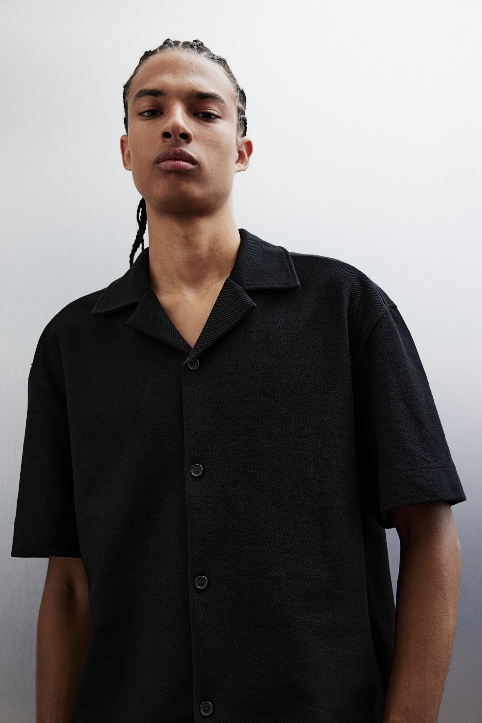 Loose Fit Resort shirt - Black/Dark grey/White - 6