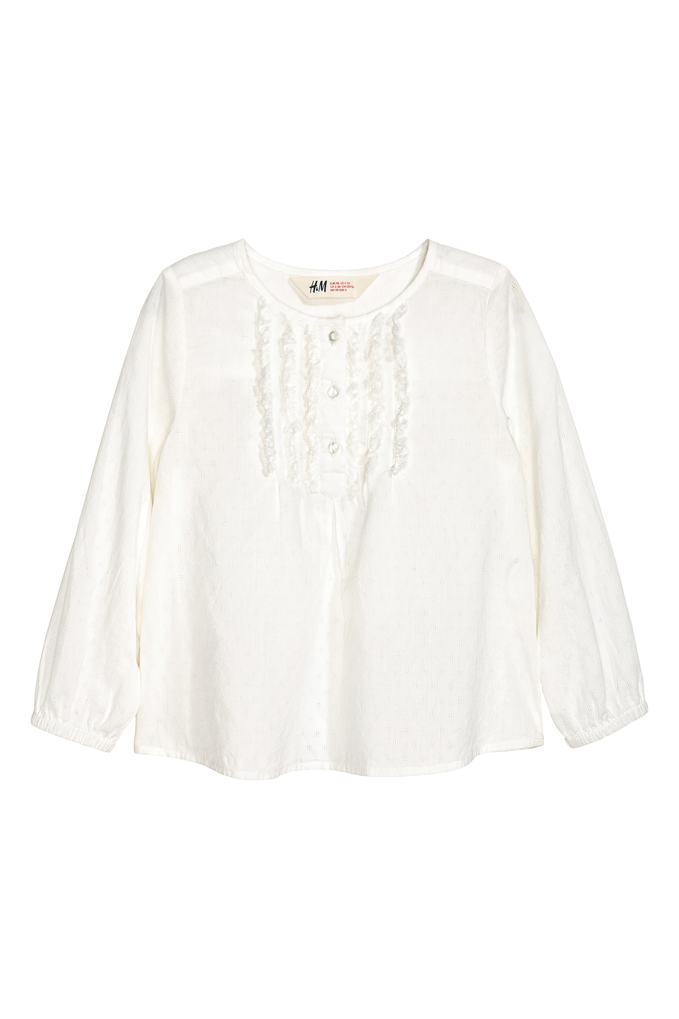 View larger image: Textured blouse - White - Kids | H&M GB 1