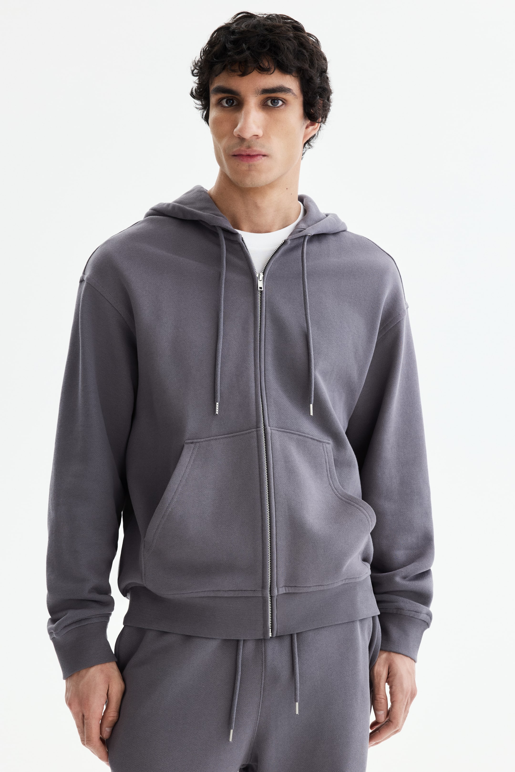 View larger image: Relaxed Fit Zip-through hoodie - Dark grey - Men | H&M HK 1
