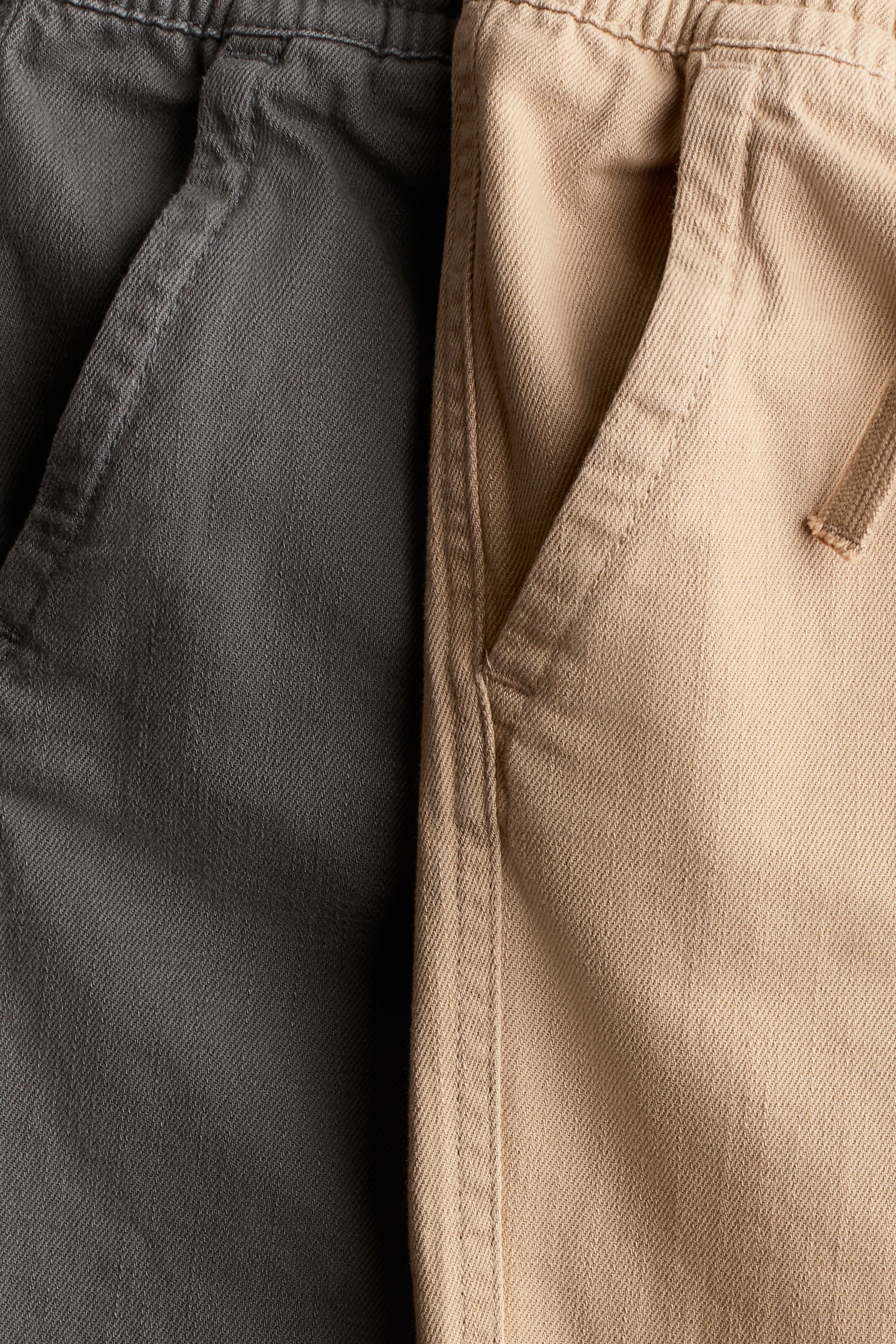 View larger image: 2-pack cotton twill joggers - Beige/Dark grey - Kids | H&M IN 2