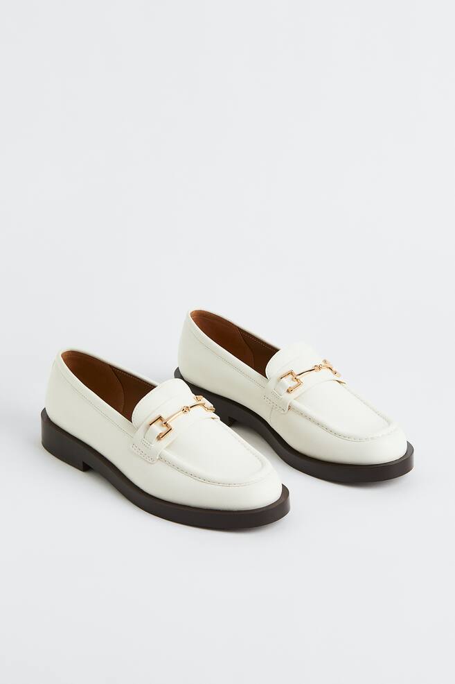 Leather loafers - White/Black - 3