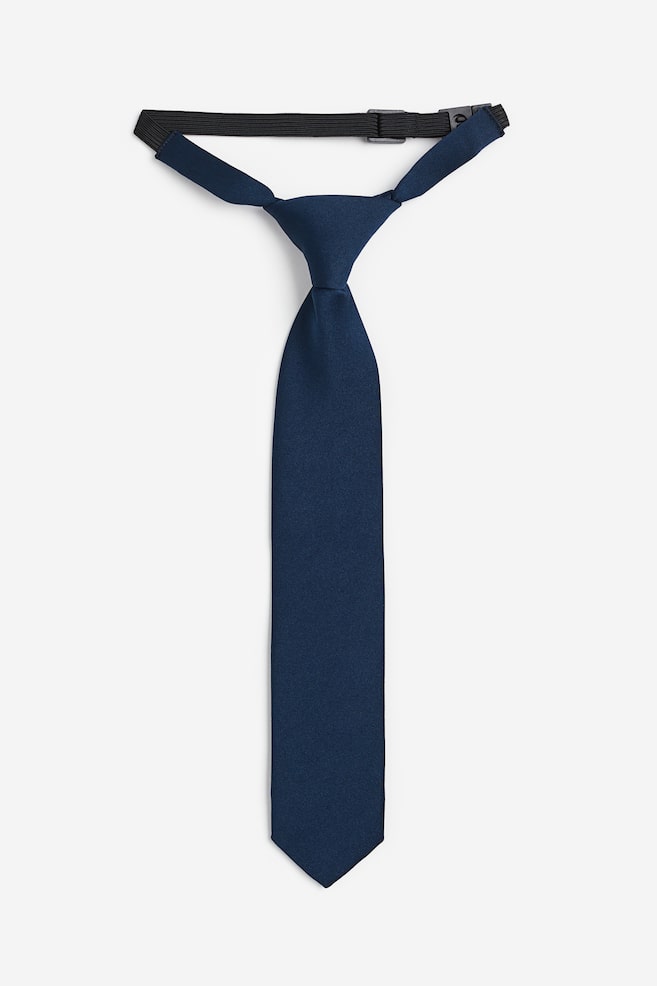 Färdigknuten slips - Marinblå - 1