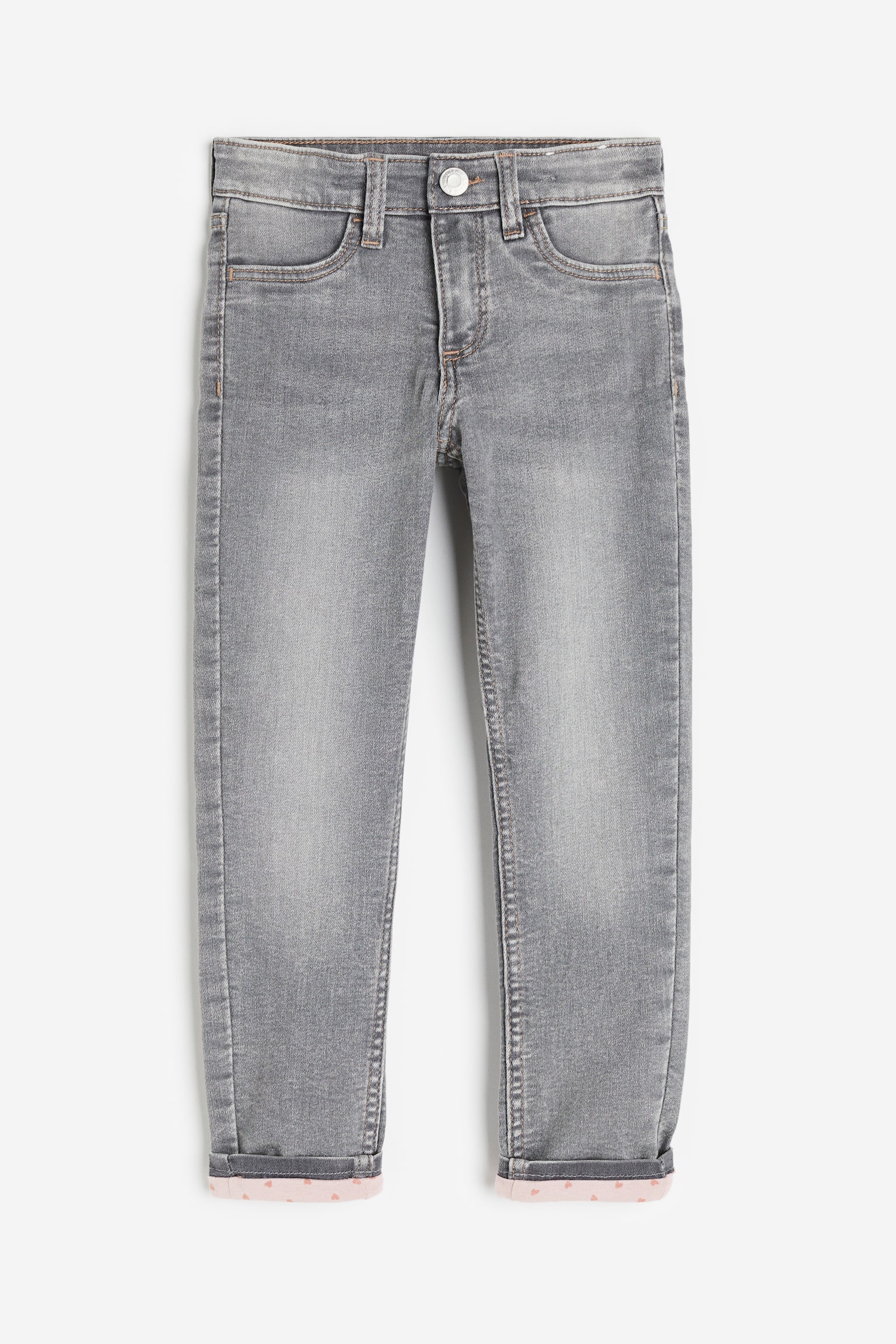 Skinny Fit Lined Jeans - Grey/Denim blue/Check - 1