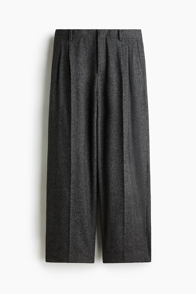 Pantaloni eleganți Loose Fit - Gri-închis/Maro - 1