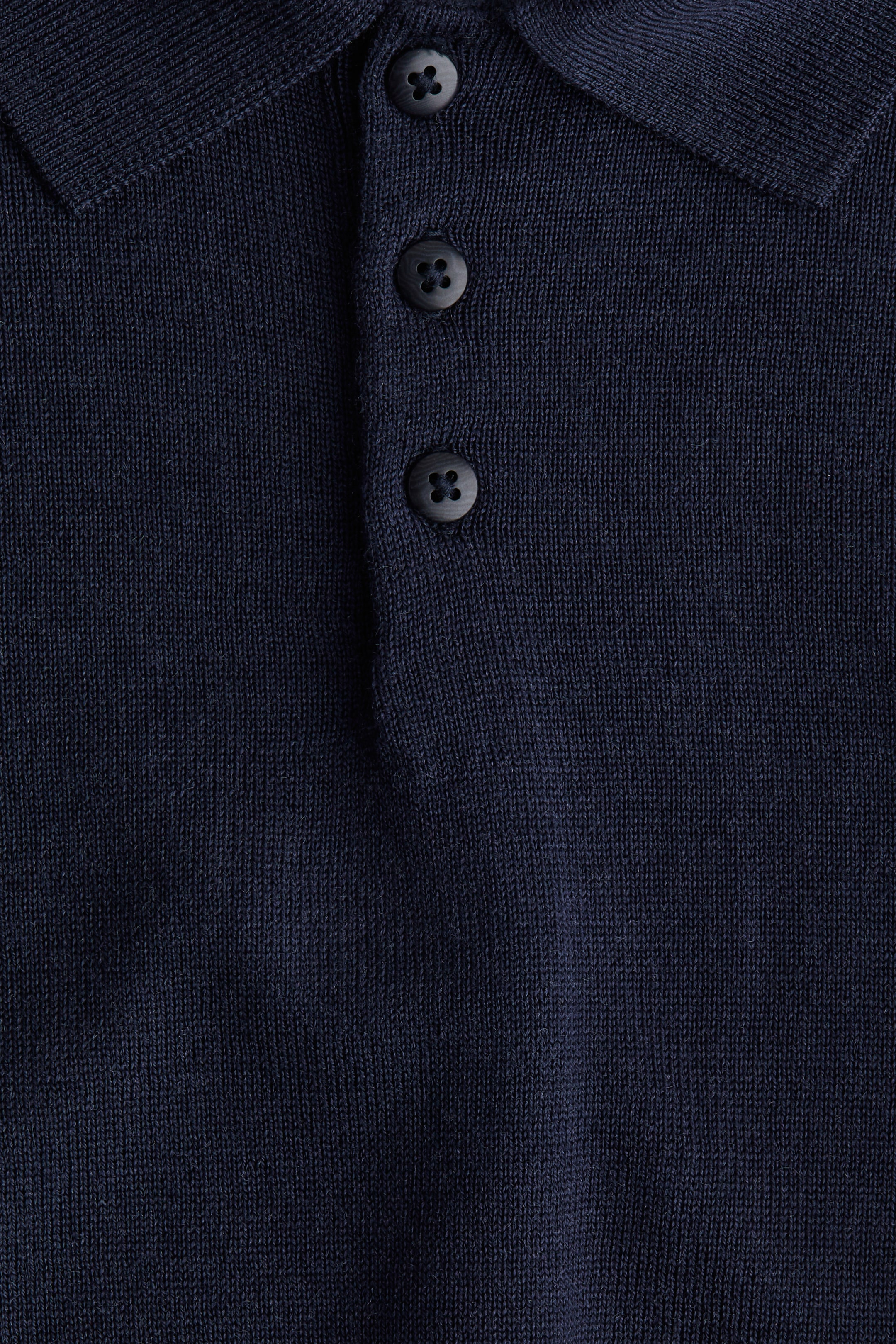 Fine-knit wool polo jumper - Navy blue - Kids | H&M GB 2