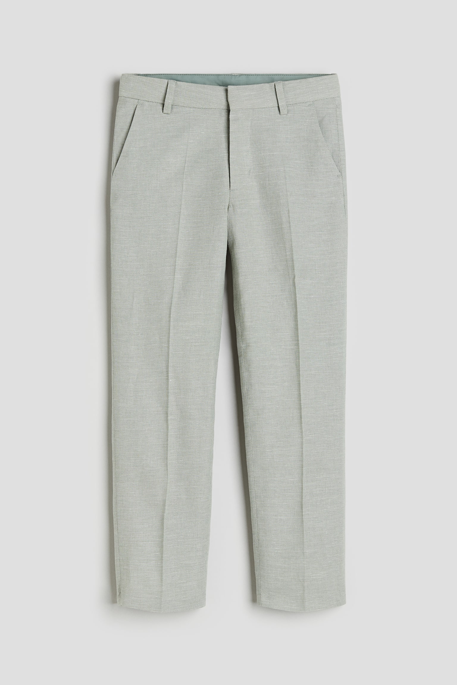 Textured suit trousers - Light khaki green/Dark grey/Light grey - 1