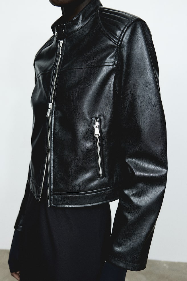 Biker jacket - Black - 4