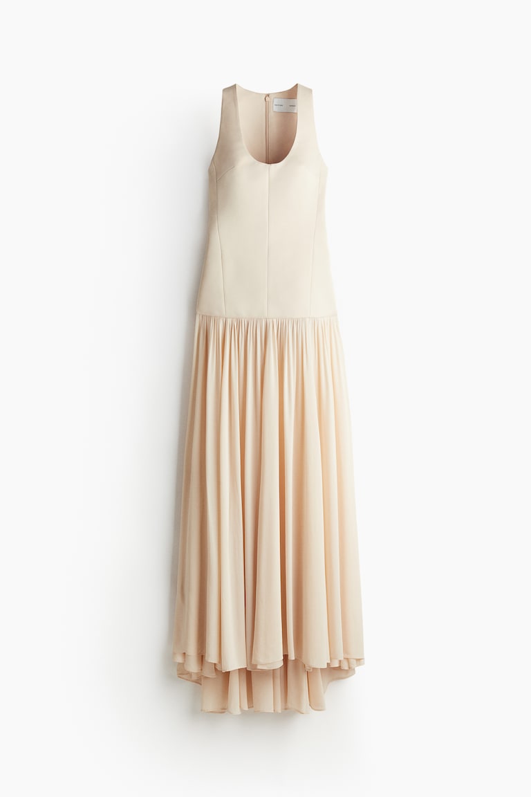 h&m sheer skirt maxi dress Women's Navy blue Shimmering maxi dress