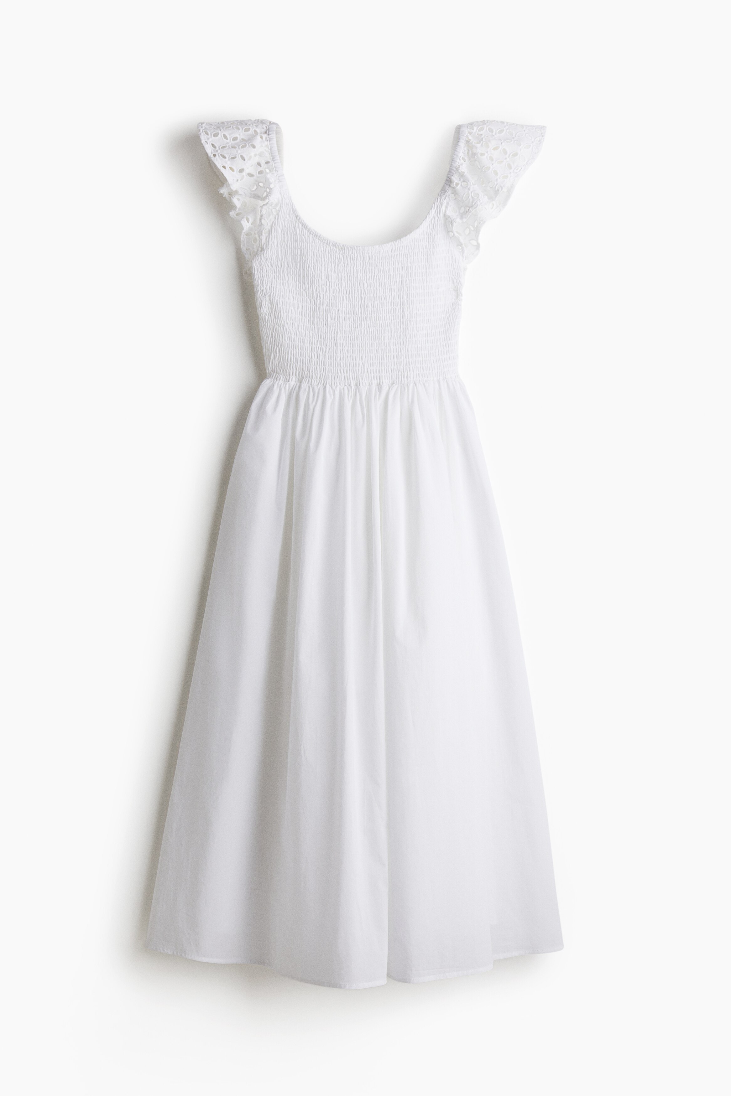 Smocked-bodice cotton dress