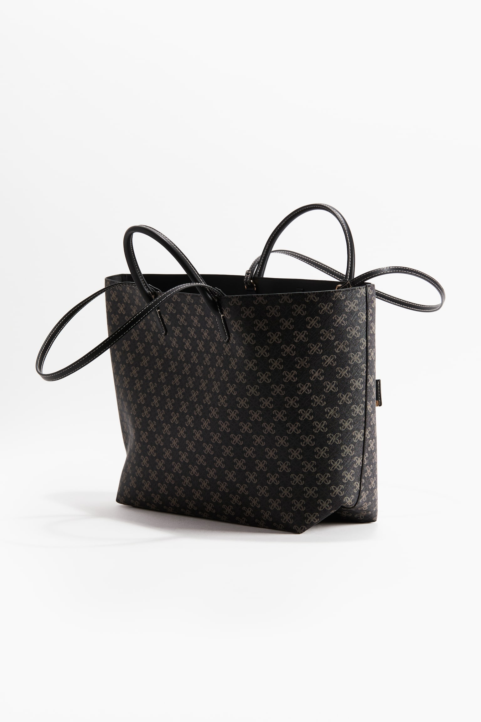 Jacquard-weave shopper - Black - 4