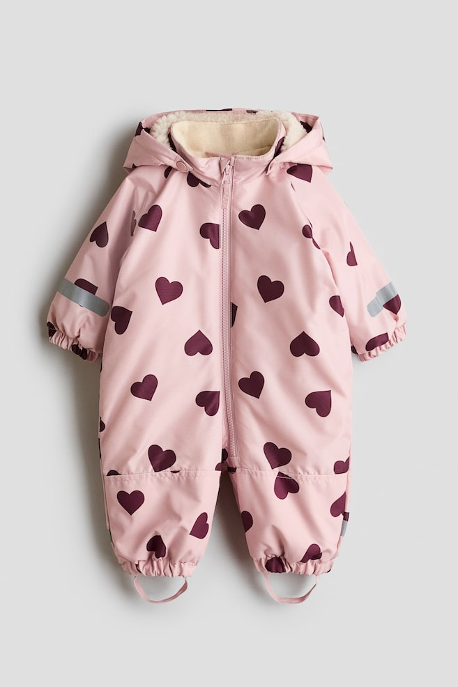 Wasserabweisender Overall - Hellrosa/Herzen/Braun/Bären/Grün/Dinosaurier/Dunkelblau/Dinosaurier/Beige/Hunde/Beige/Leopardenprint/Cremefarben/Geblümt/Pflaume/Geblümt/Marineblau/Fahrzeuge - 1