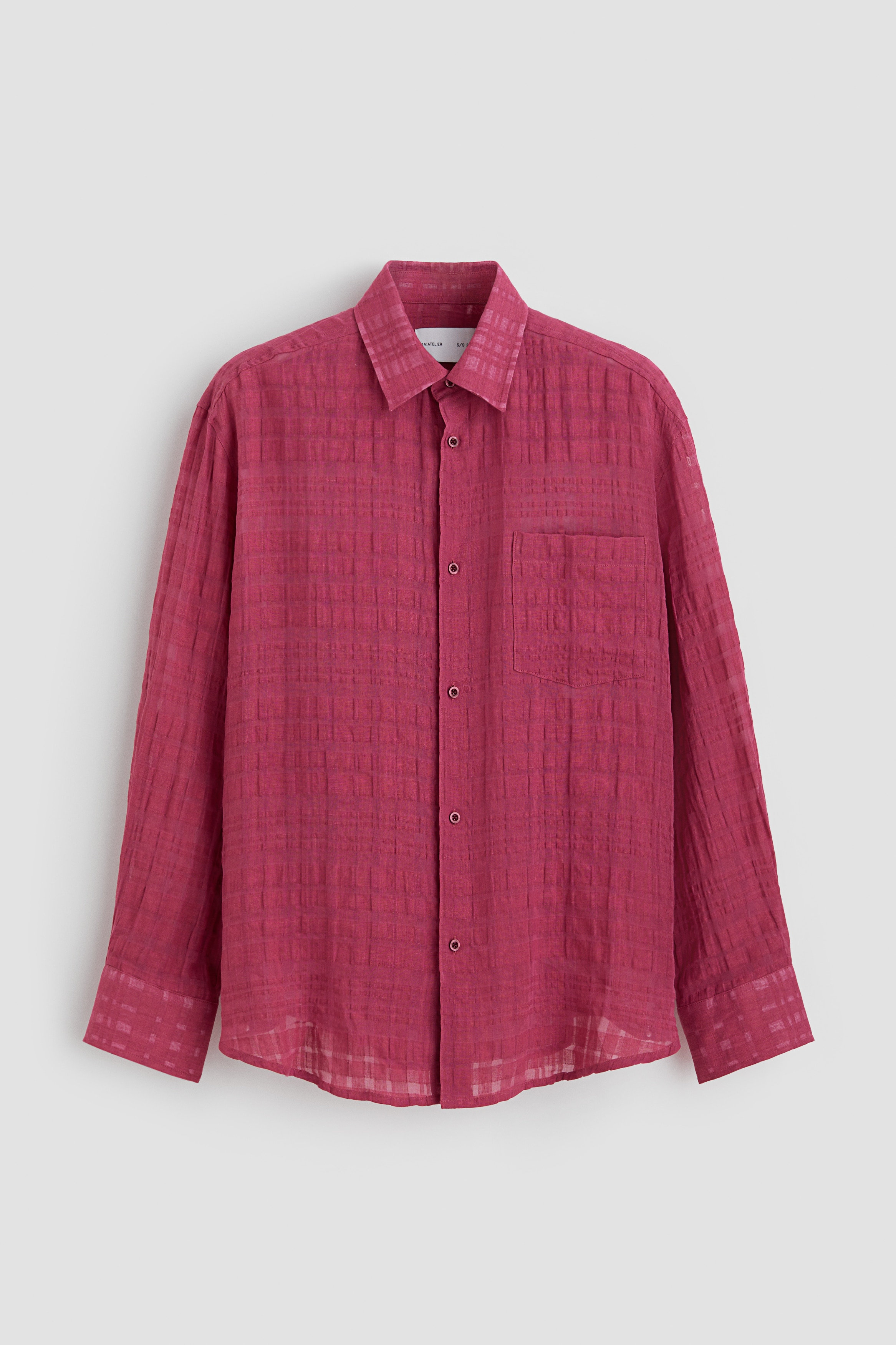 Chemise en lin mélangé - Rose cerise