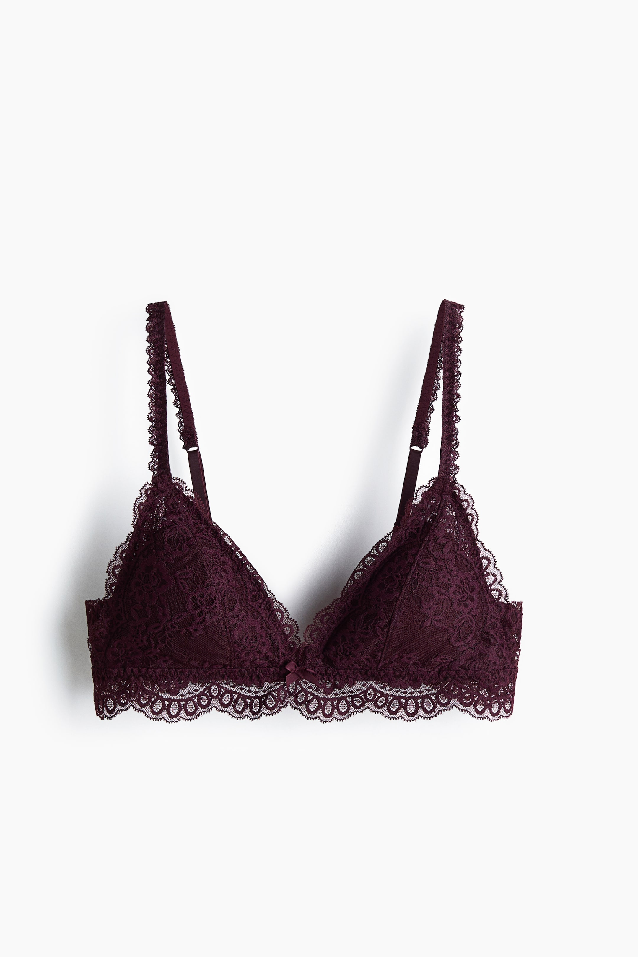 View larger image: Padded Soft-Cup Lace Bra - Plum purple - Ladies | H&M CA 1