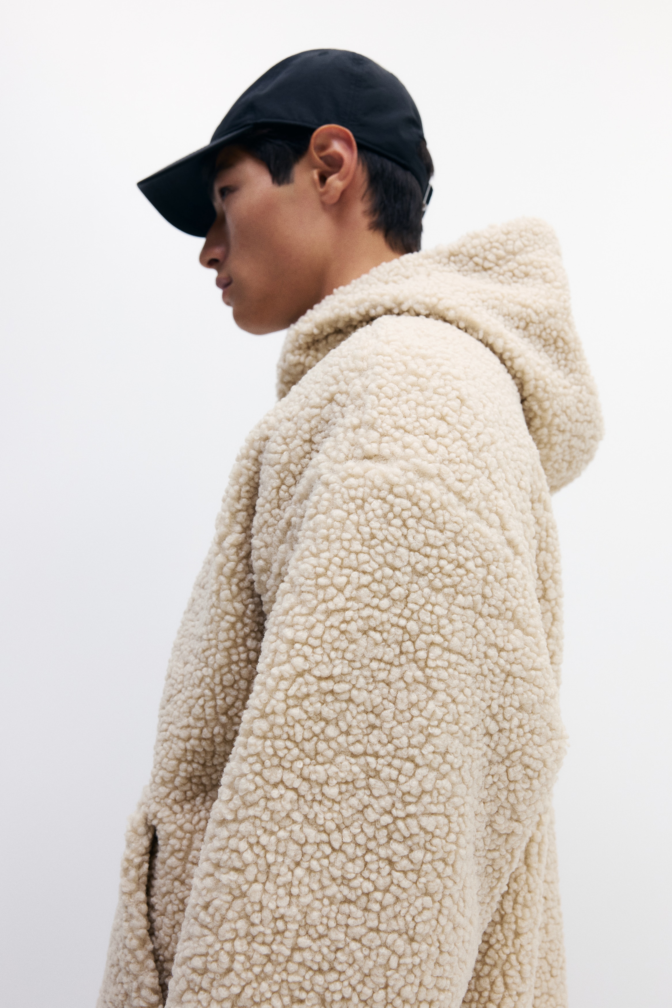 Loose Fit Teddy zip-through hoodie