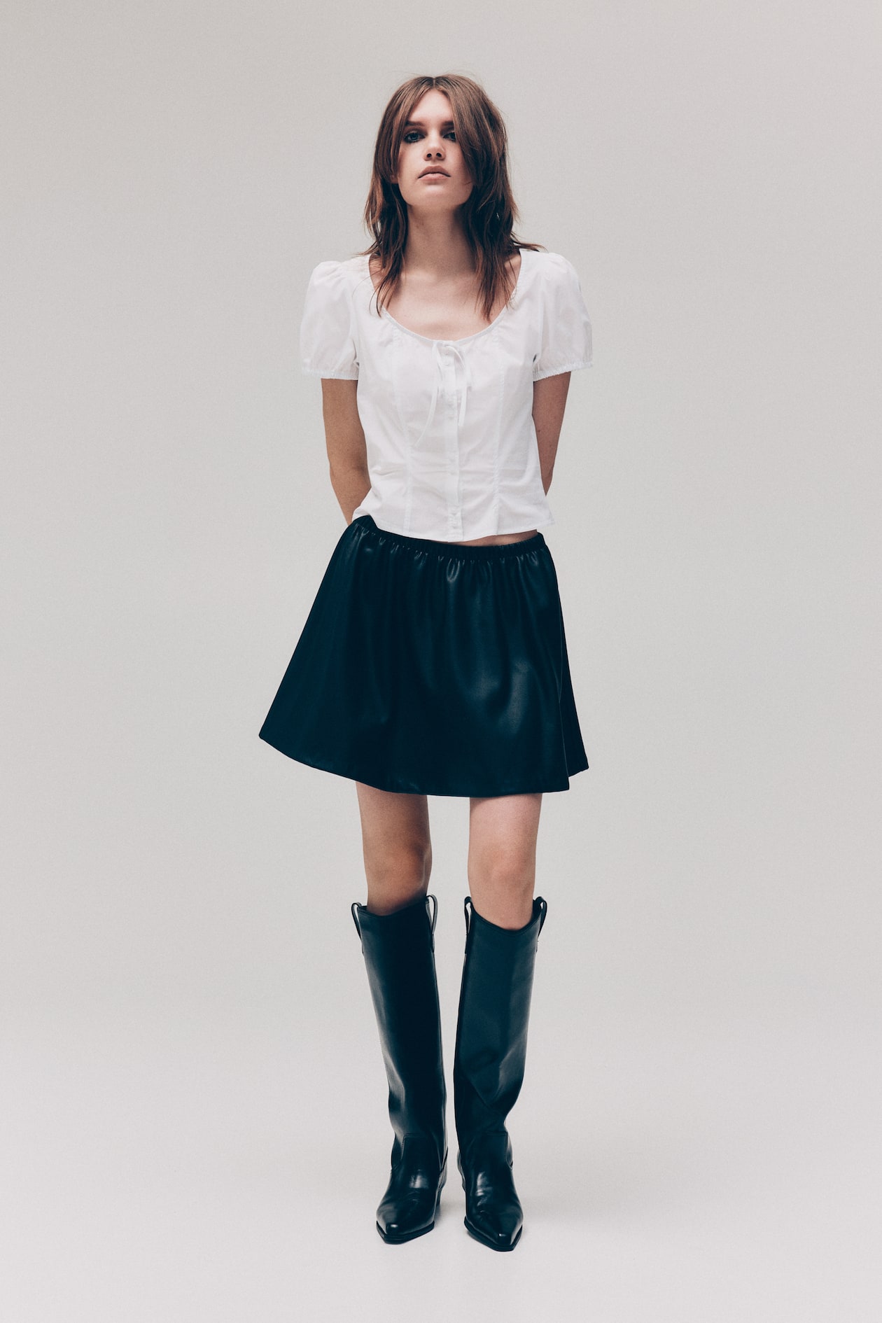Puff-Sleeved Poplin Blouse - image 5